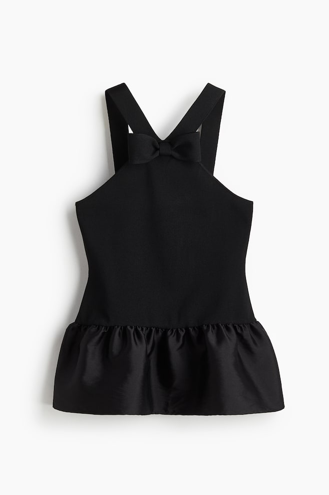 Bow-Detail Top - Black/Cream - 1