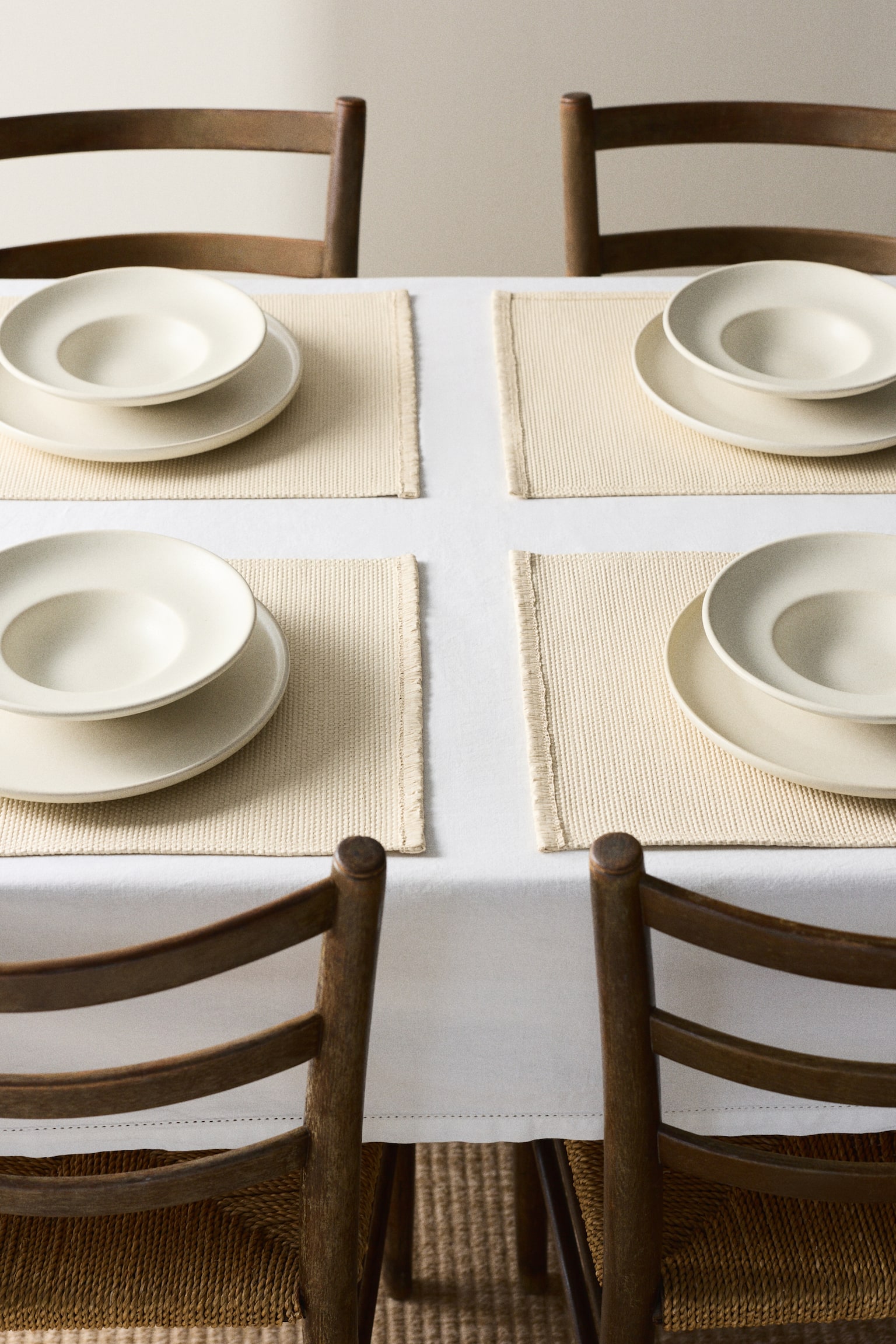 4-pack straw place mats - Svetlobež - 1