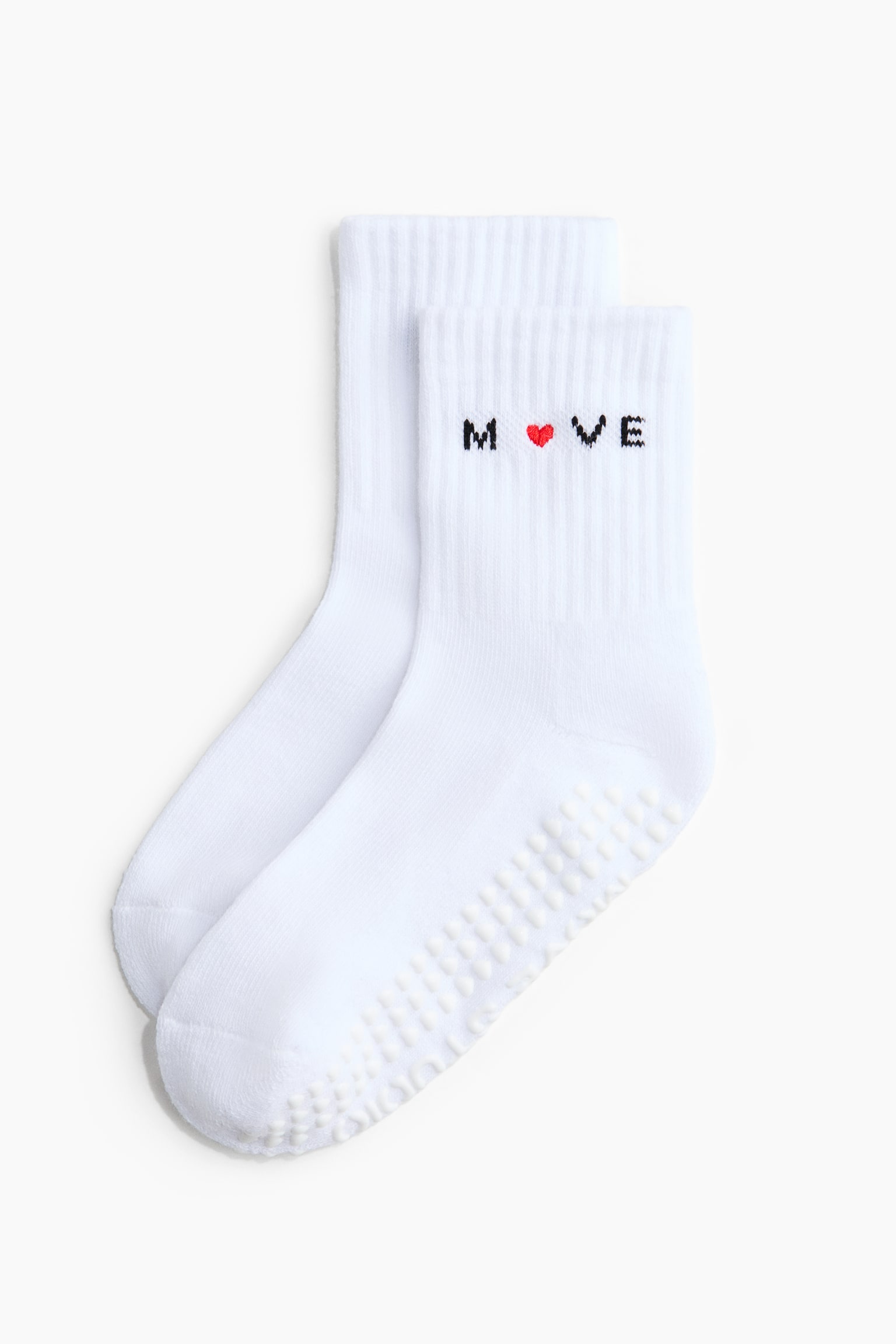 Набір із 2 пар нековзких шкарпеток для йоги - Білий/світло-сірий меланж - 2