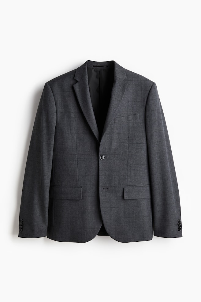 Slim Fit Jacket - Dark grey/Checked/Greige/Checked - 1