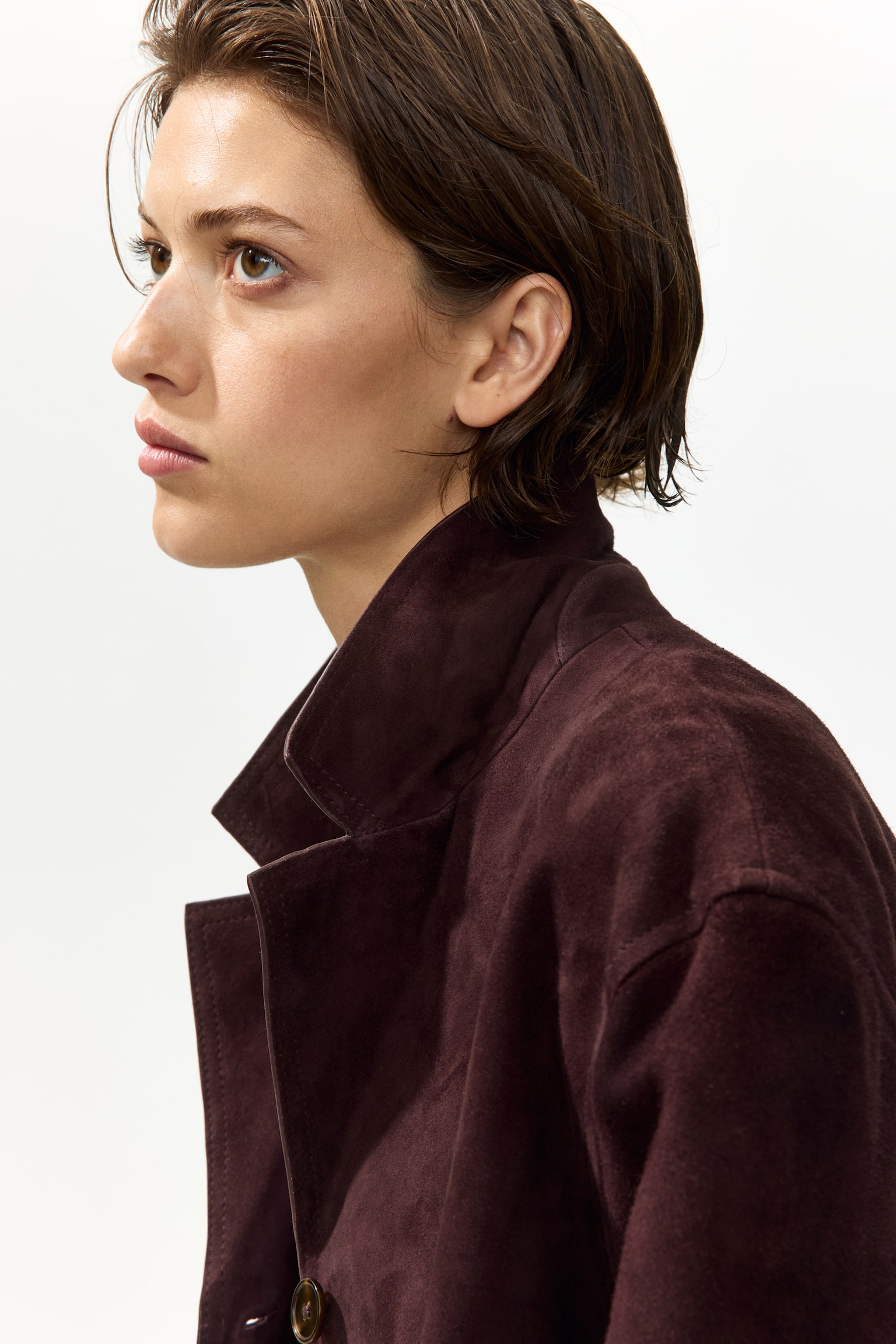 Suede jacket - Burgundy - 5