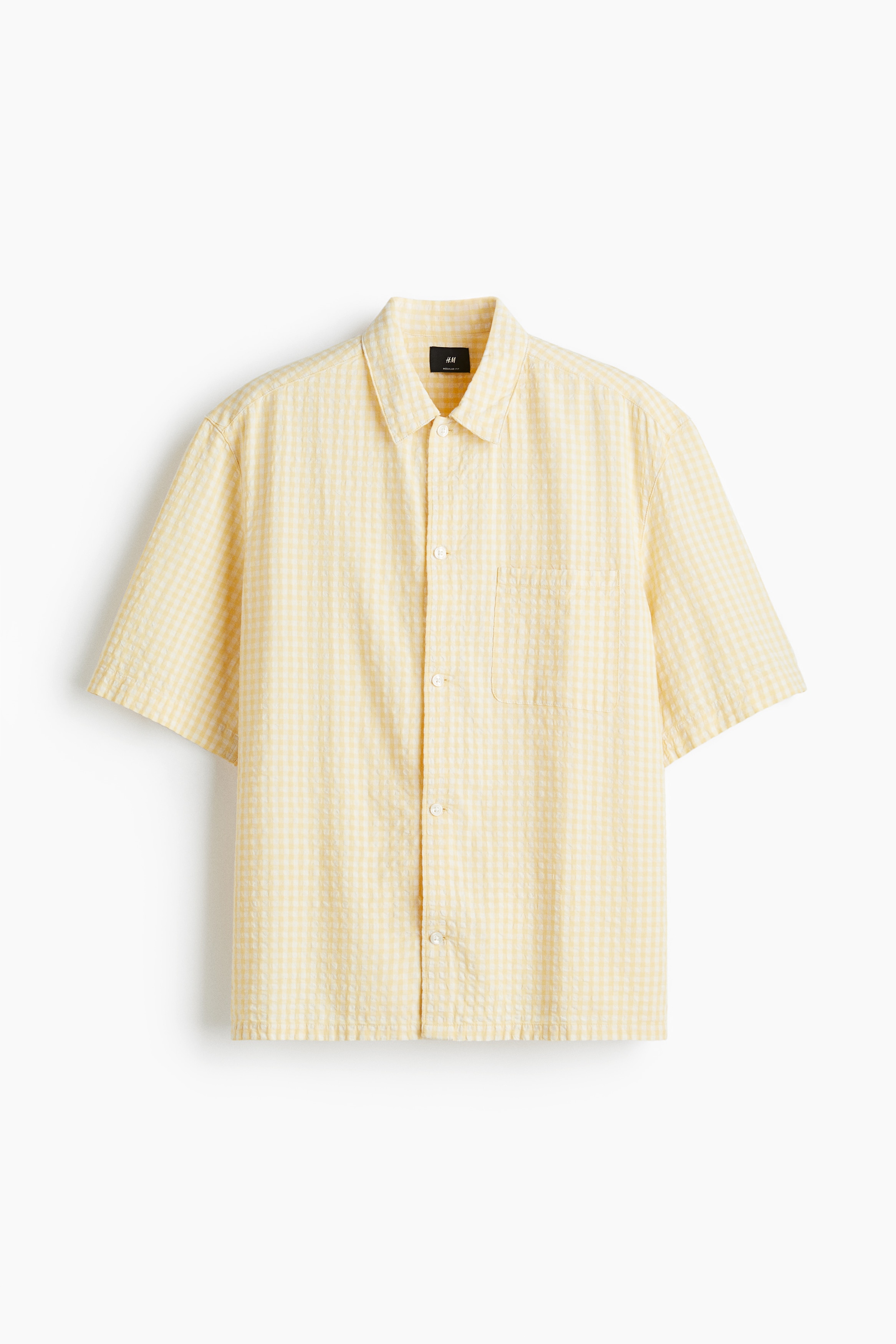 Regular Fit Short-sleeved shirt - Yellow/Gingham check/Brown/Gingham check/Beige/Checked