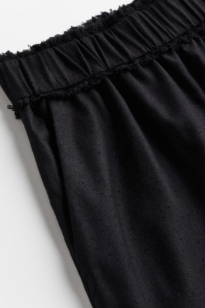 Fringe-trimmed silk shorts - Black/White - 6