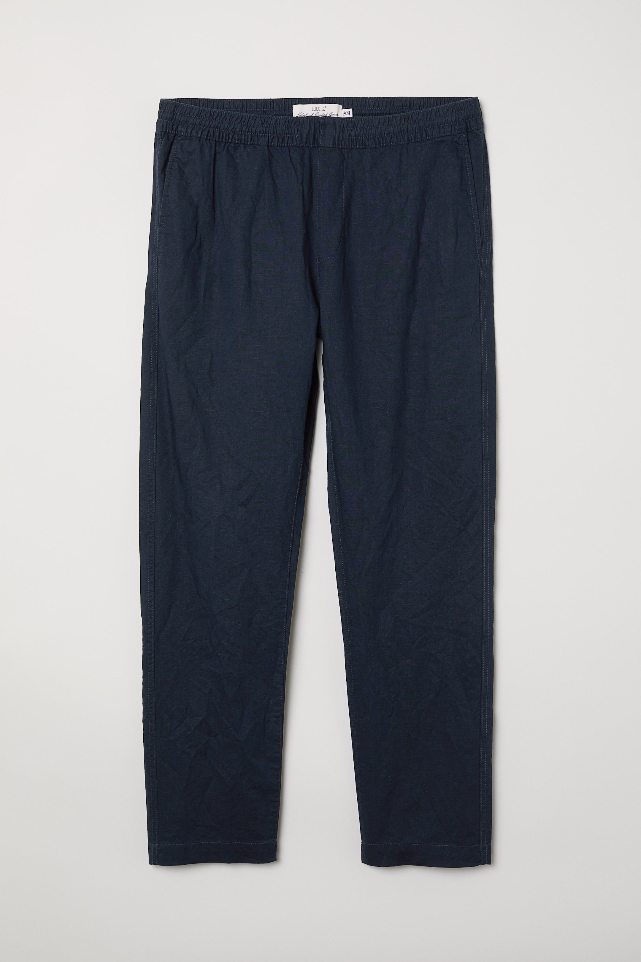 View larger image: Linen-blend trousers - Dark blue - Men | H&M 1