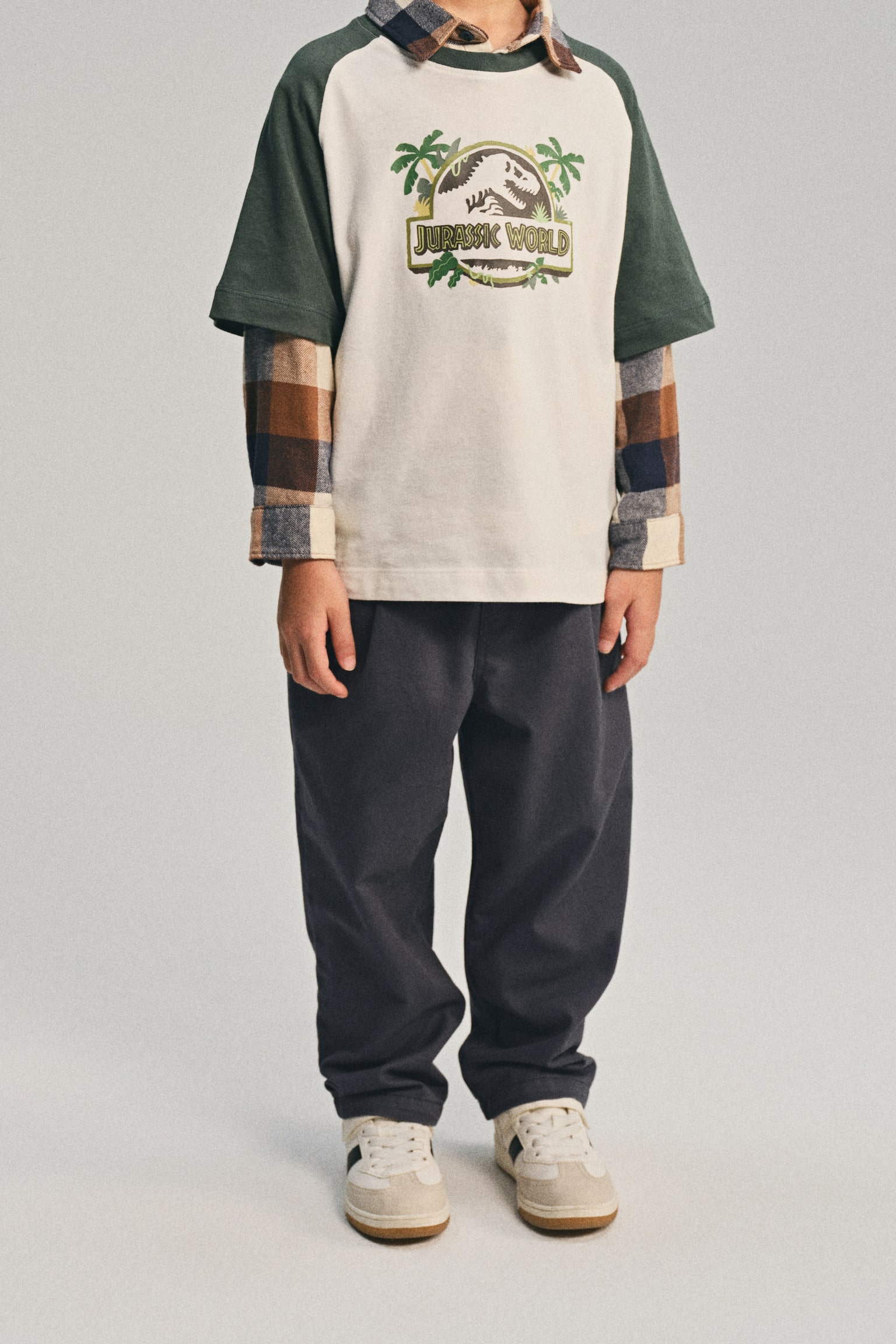 Cotton twill joggers - Dark grey/Black/Beige - 5