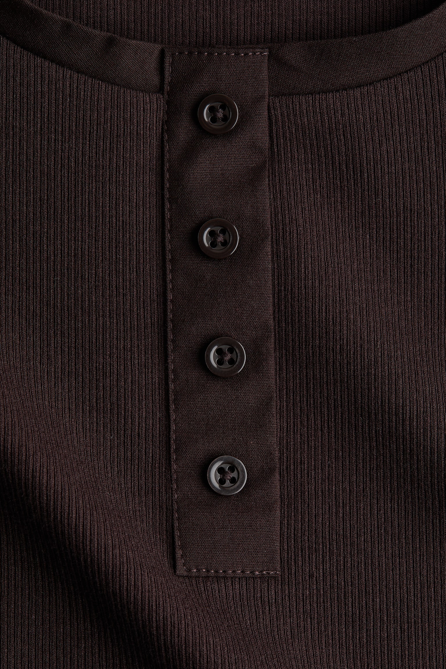 Ribbed cotton top - Dark brown/White/Black/Dark khaki green - 4