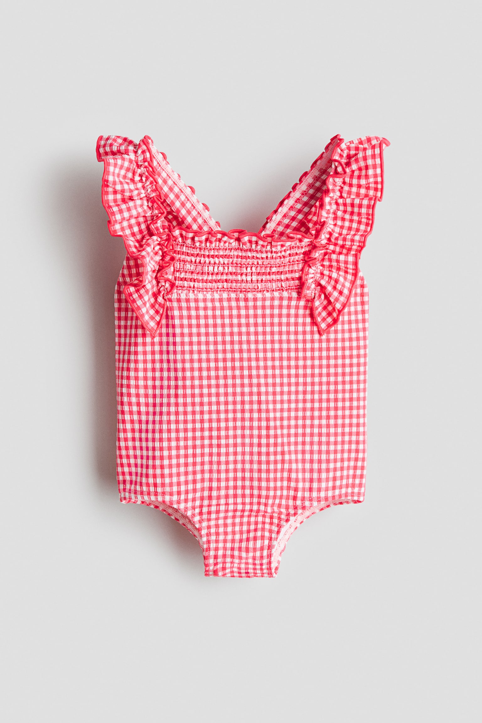 Traje de baño texturizado - Rosa frambuesa/Cuadros/Blanco/Floreado