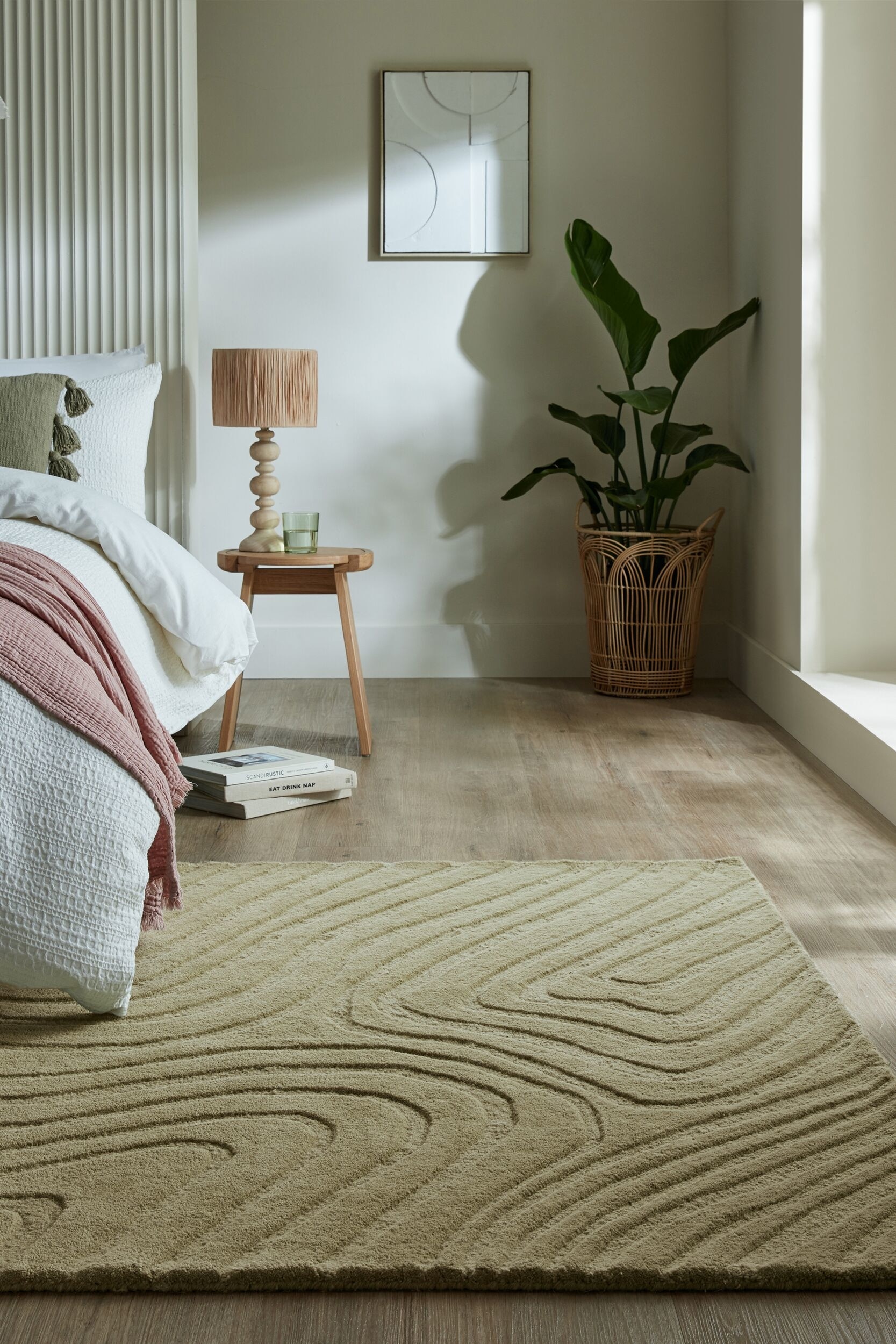 Mesmerise Abstract Wool Rug - Sage/Natural