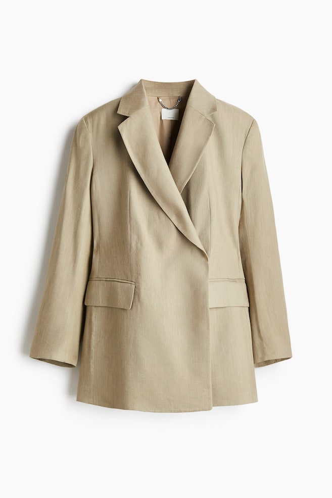 Blazer i linmiks - Beige - 1