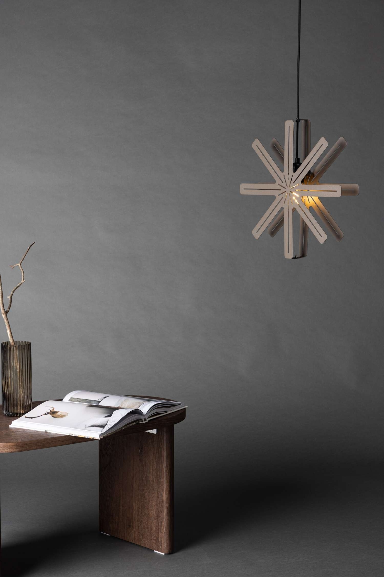 Säfsen Hanglamp - Staal, Mokka