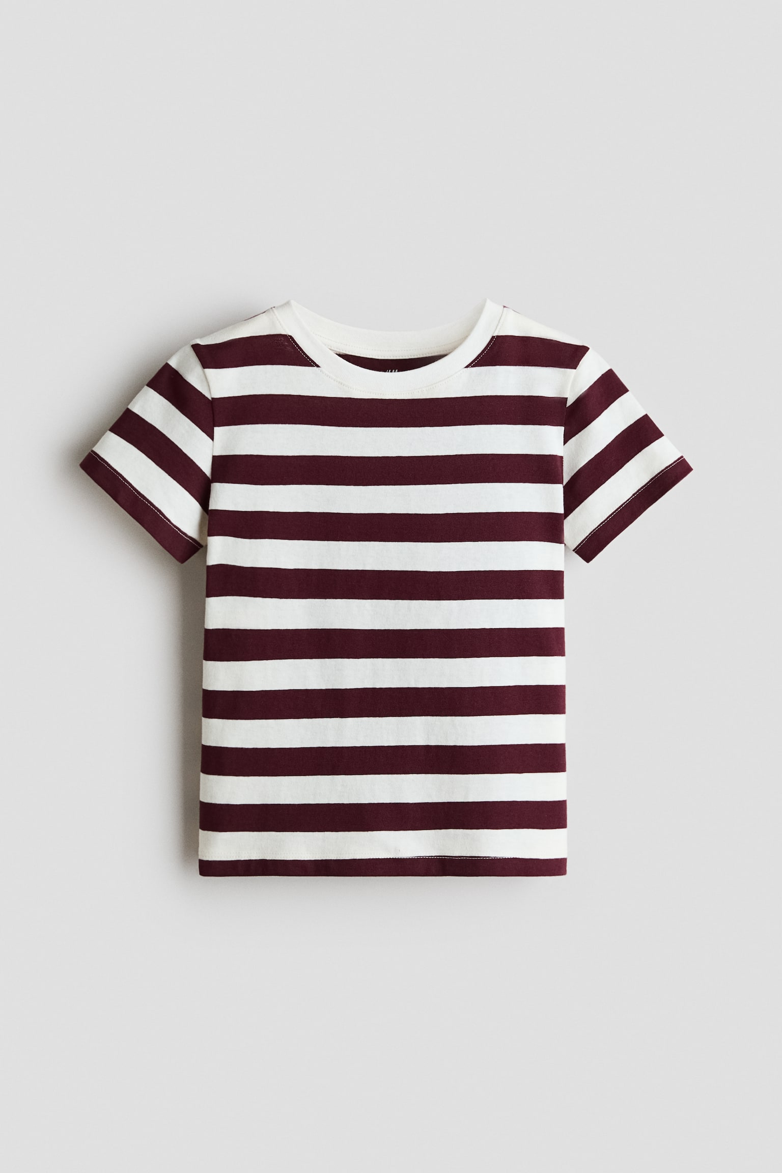 Cotton T-shirt - White/Dark red striped/Black/White/Dusty blue/Mole marl/Navy blue/Light turquoise/Light grey marl/Light red/White/Light blue/Striped/Navy blue/White striped/Green/White striped - 1