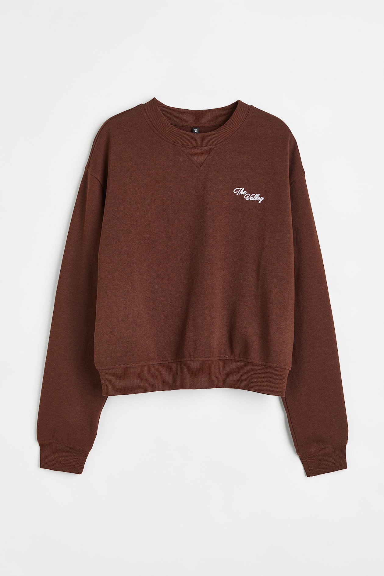 Printed Sweatshirt - Round Neck - Long sleeve - Dark brown/The 