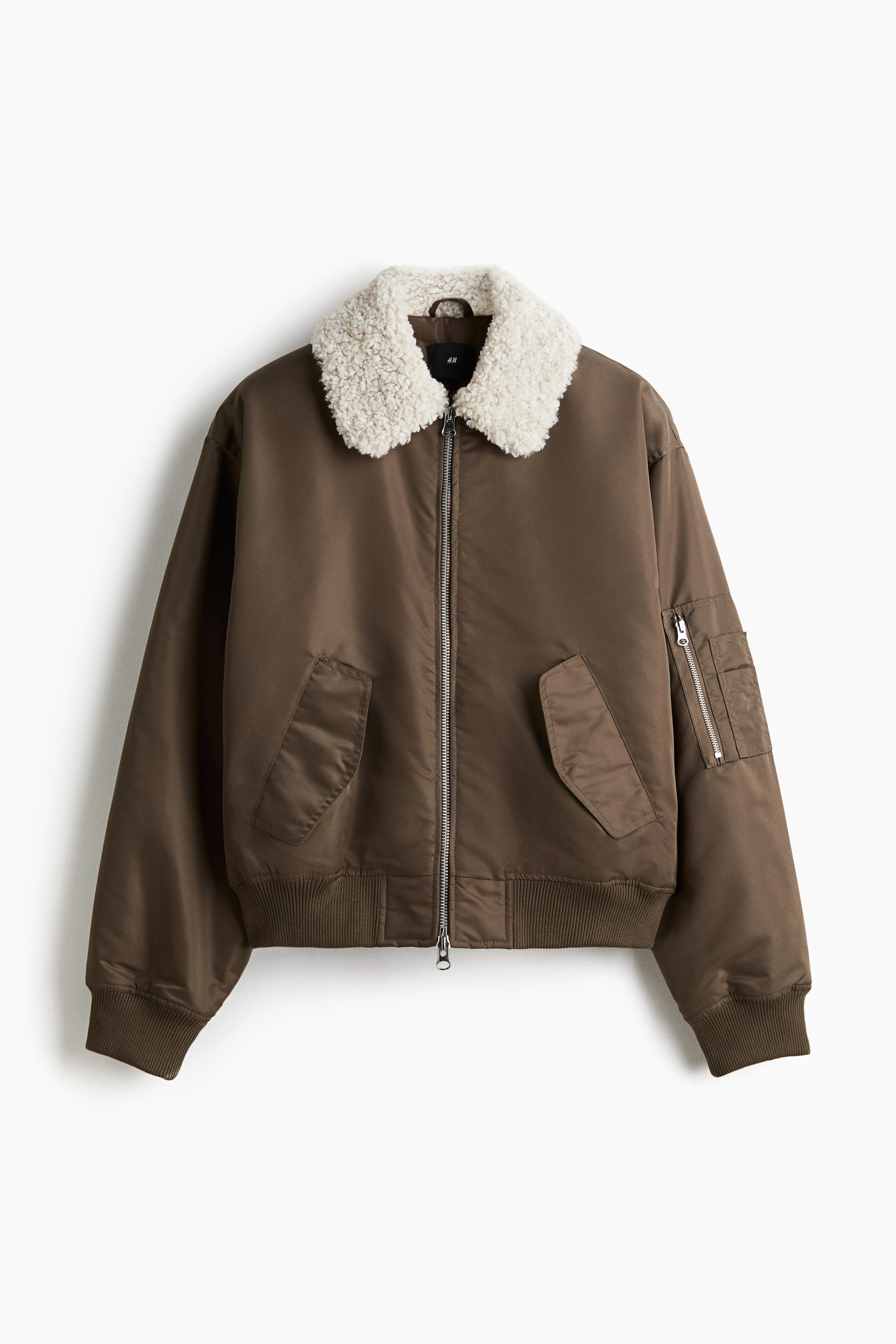 View larger image: Loose Fit Nylon bomber jacket - Dark mole - Men | H&M GB 7