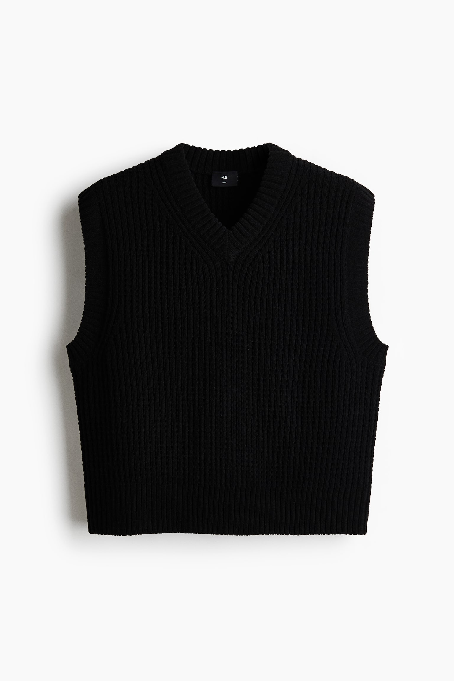 Regular Fit Sweater vest - Black/Dark brown/White - 2