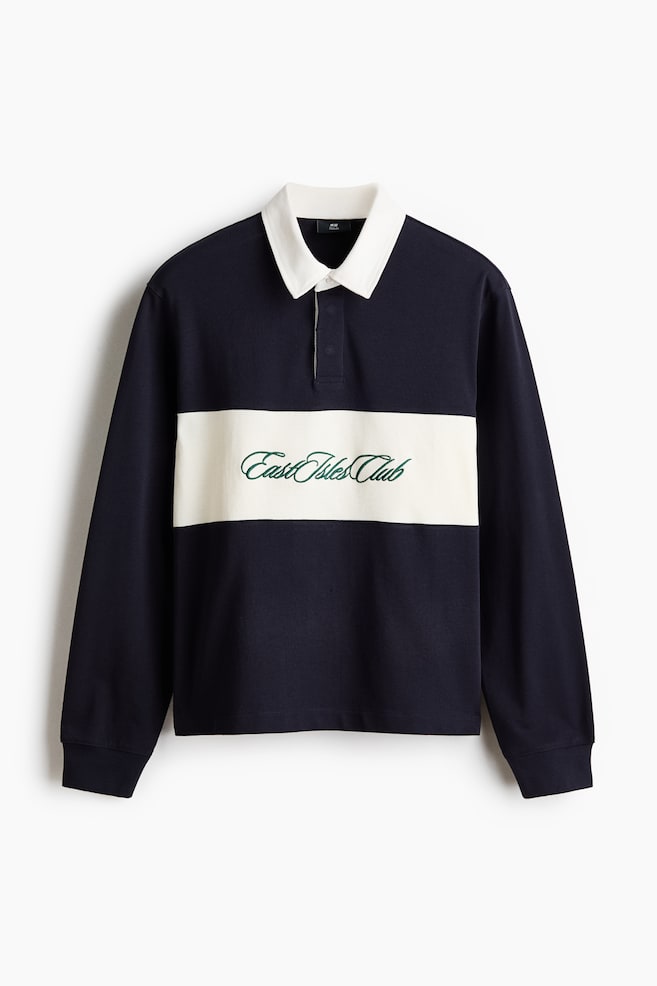 Regular Fit Cotton rugby shirt - Navy blue/East Isles Club/Dark green/East Isles Club - 1