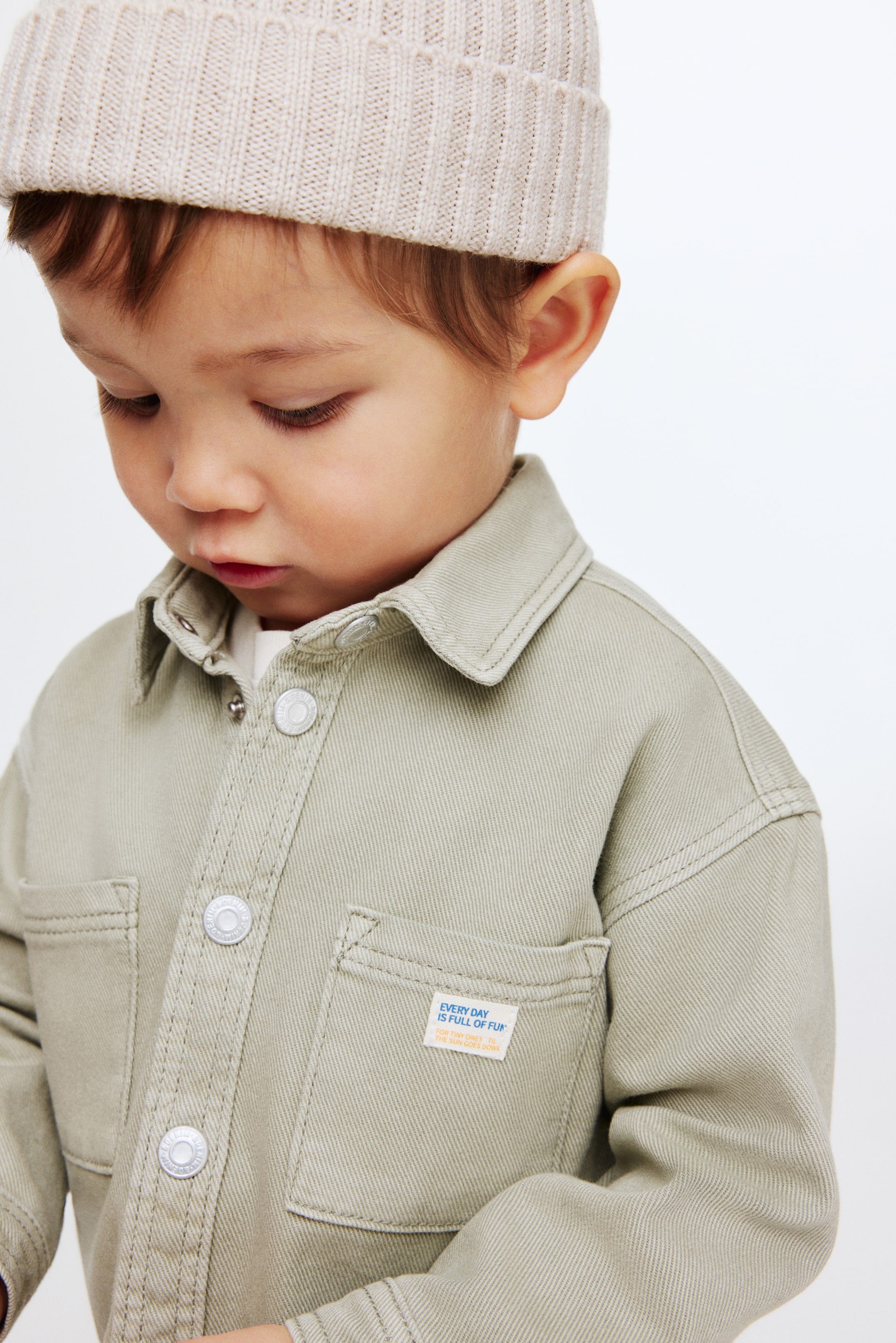 Xem ảnh lớn hơn: Áo sơ mi khoác nhẹ cotton denim - Màu xanh kaki nhạt - Kids | H&M VN 2