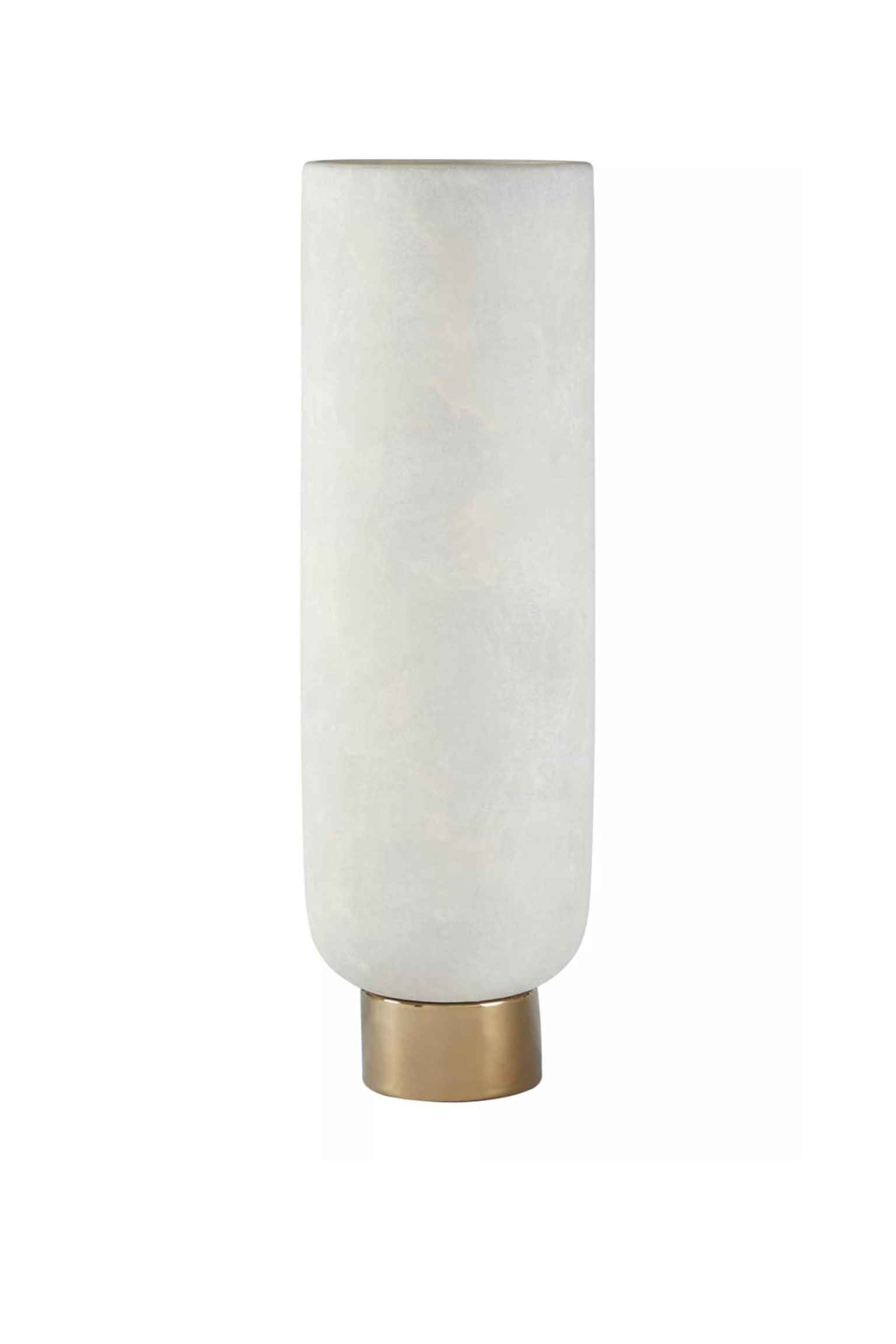 Callie Large Pedestal Vase - White And Gold - 3