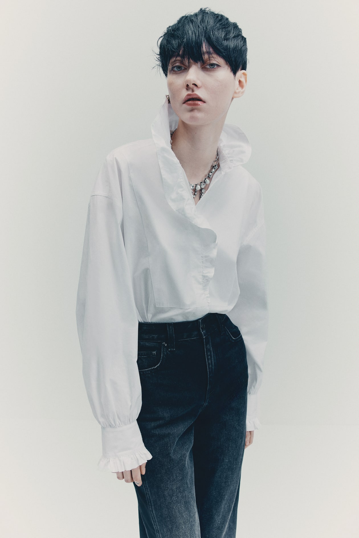 Ruffle-Trimmed Cotton Shirt - image 2