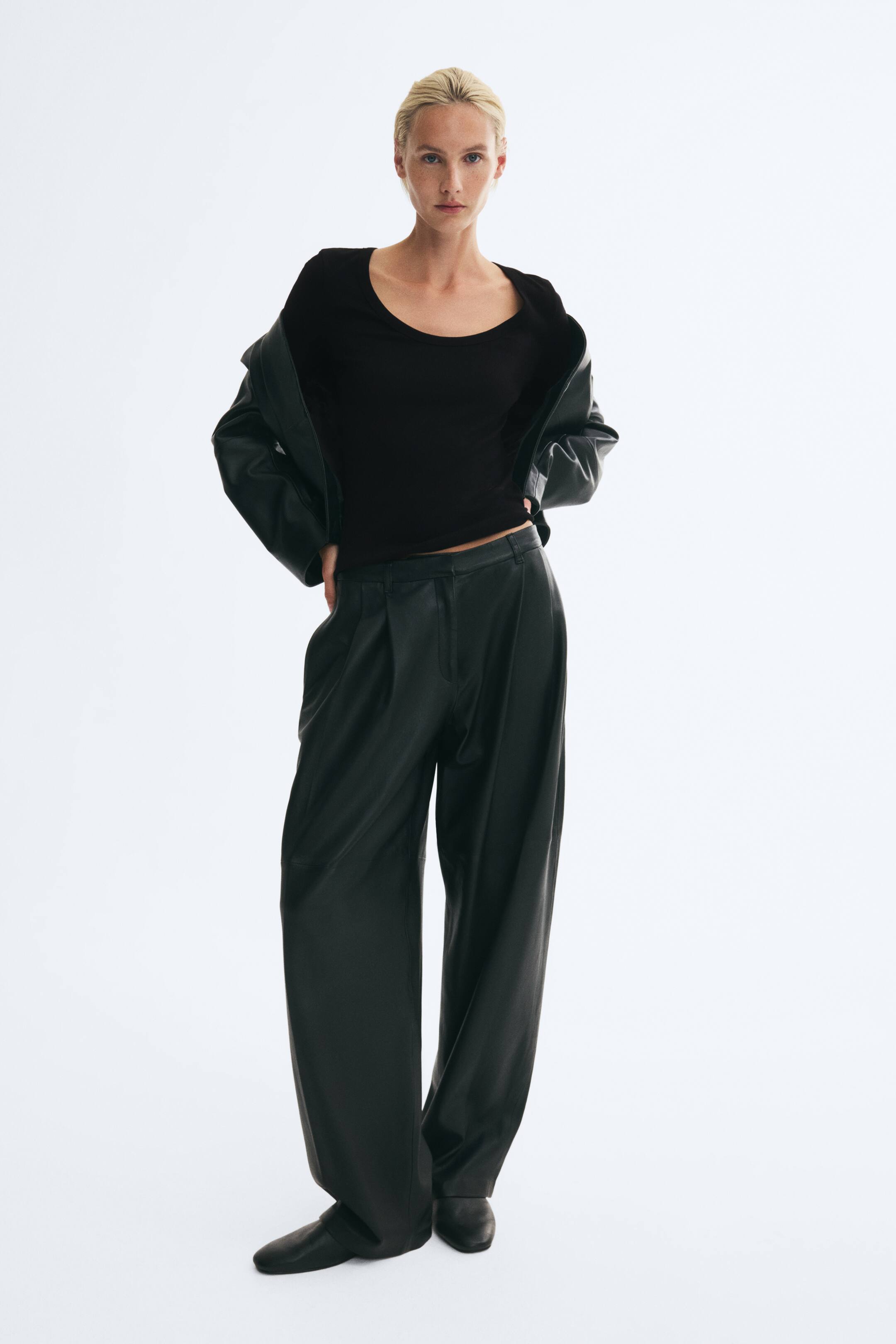 View larger image: Scoop-neck cotton jersey top - Black - Ladies | H&M 1