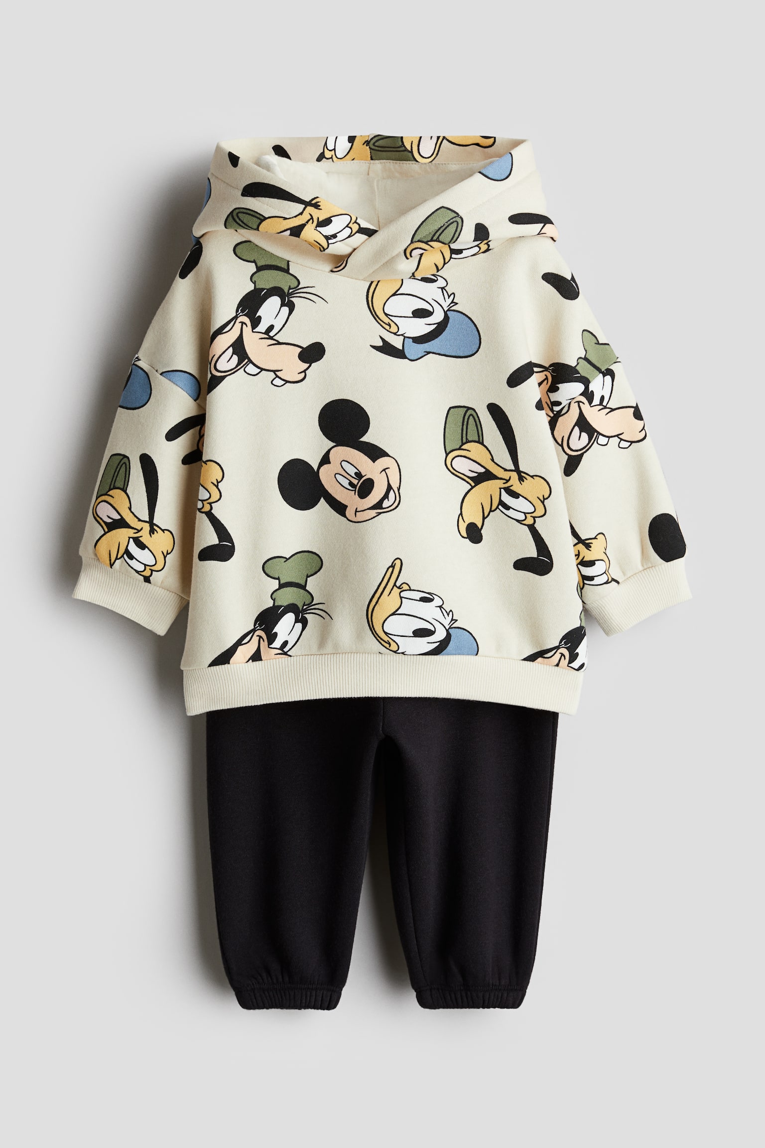 2-piece printed sweatshirt set - Black/Patterned/Green/Dinosaurs/Black/Keith Haring/Beige/Mickey Mouse - 2