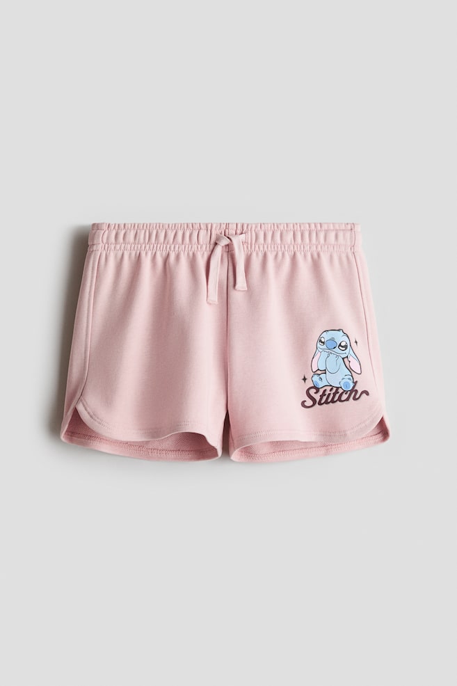 Sweatshorts with Printed Motif - Light pink/Lilo & Stitch/Dark plum red/Snoopy/Light gray melange/CapyFun - 1
