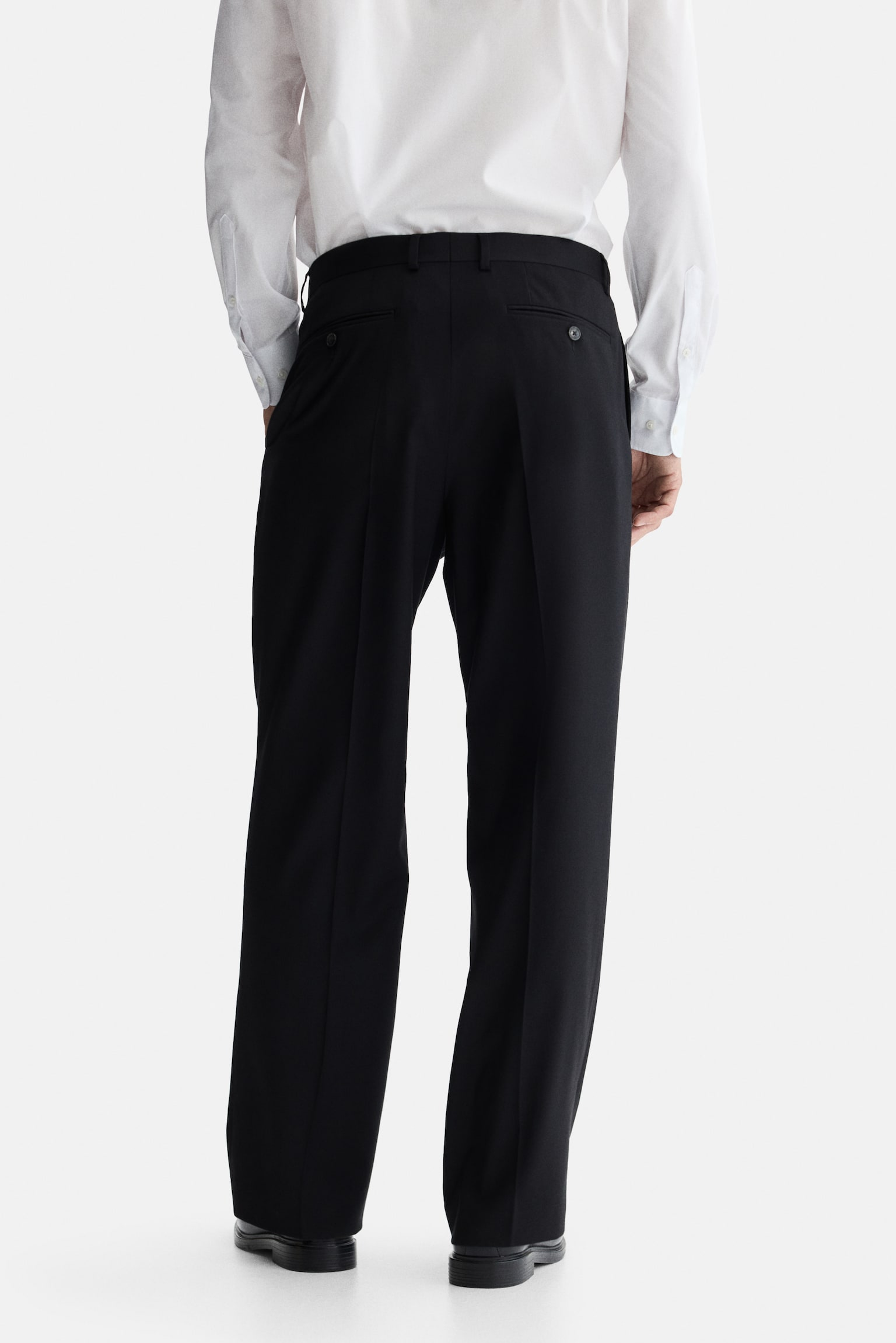 Regular-Fit Tailored Pants - Black - 8