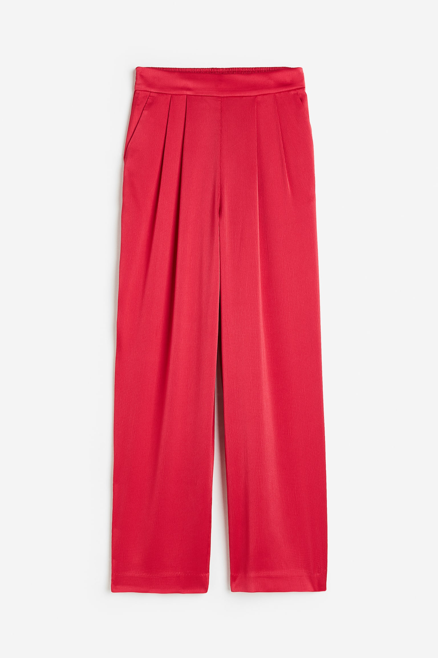 Wide satin trousers - Red/Green/Patterned - 1