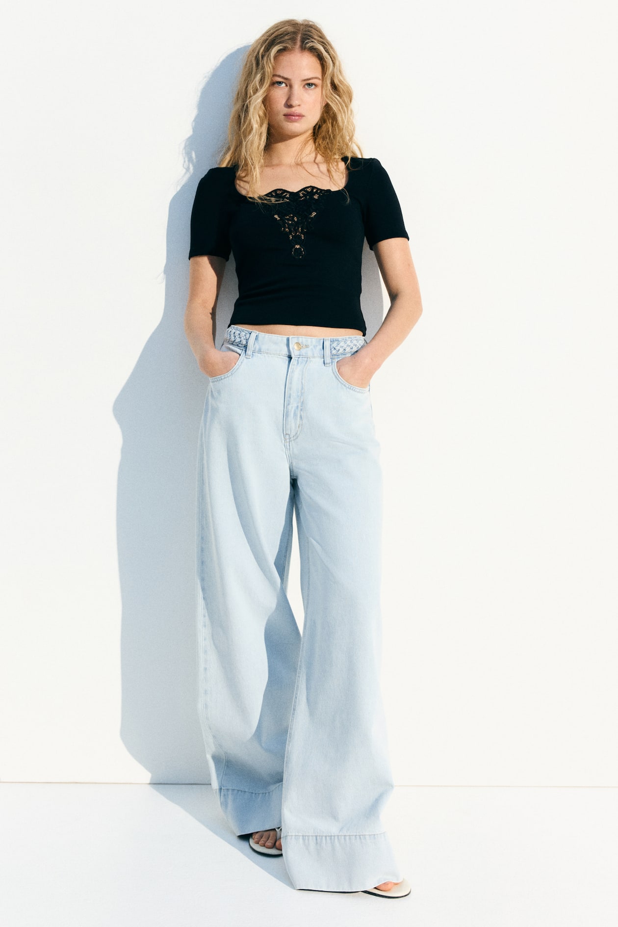 Top with Eyelet Embroidered Detail - image 2