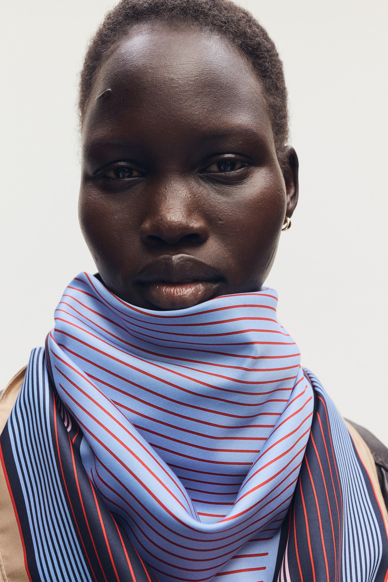 Patterned scarf - Light blue/Red striped/Cream/Border print/Dark brown/Spotted/Navy blue/Knots/Bright blue/Striped - 3