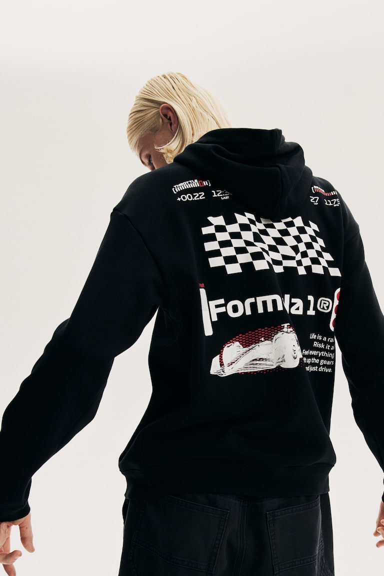 Peanuts Formel Pullover Hoodie In Loose Fit Schwarz/Formula Men H&M AT