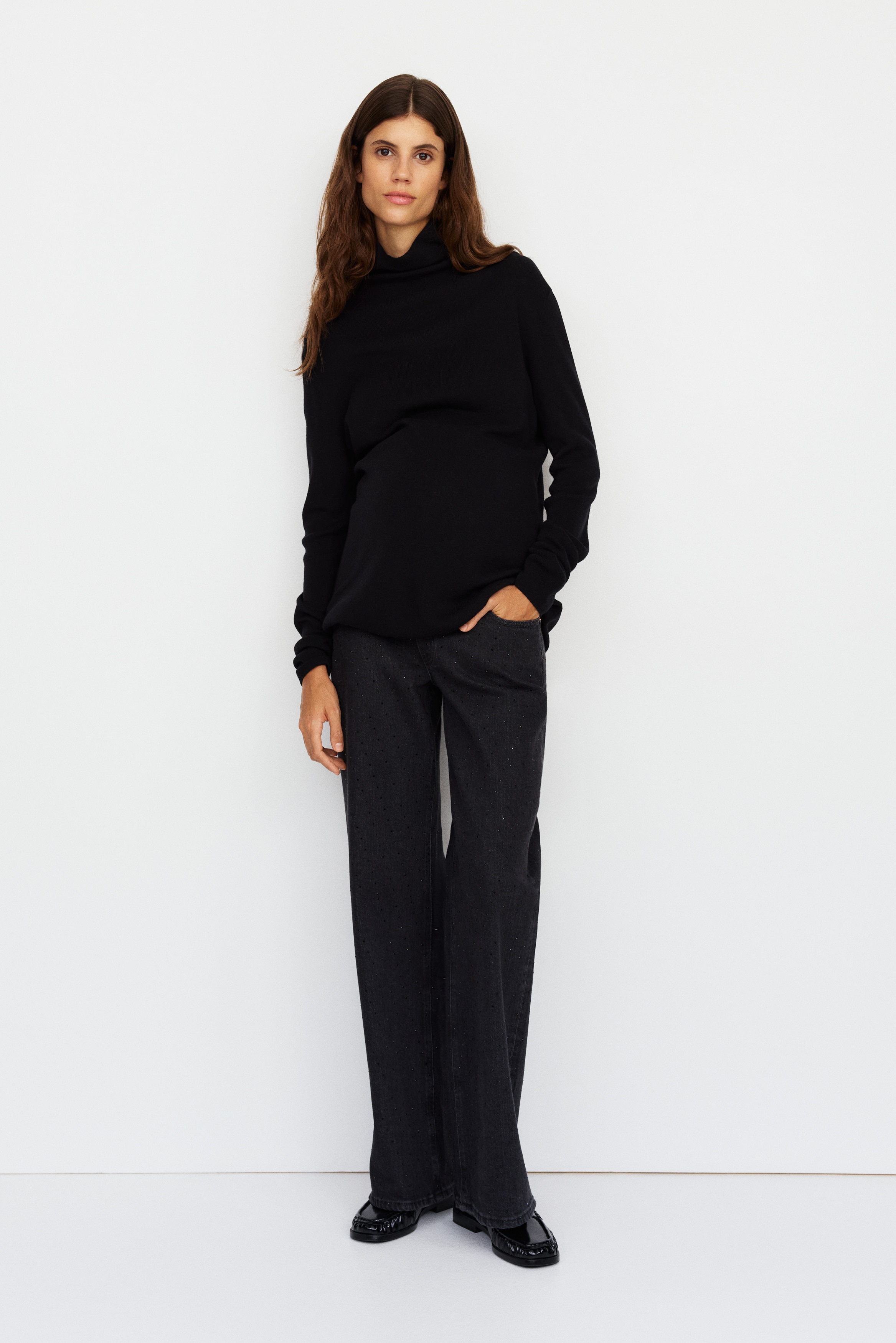 MAMA Wide jeans - Nero lavato