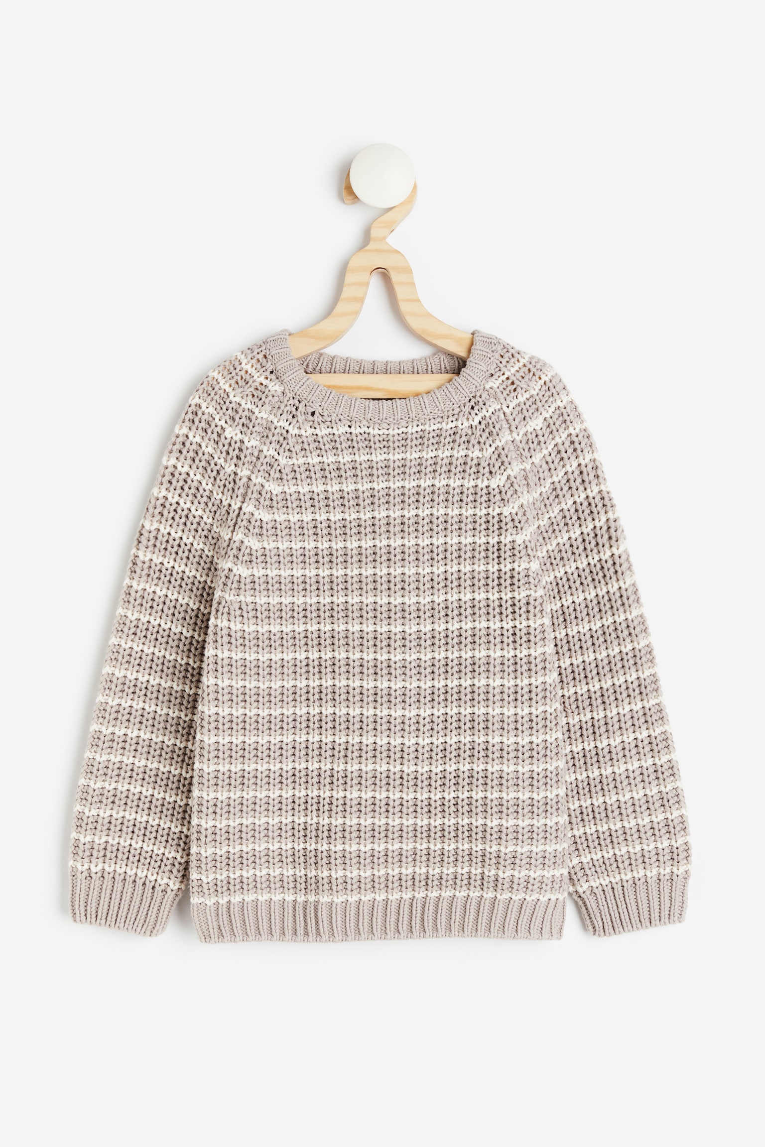 Cotton Sweater - Beige/Stripe/Grey/Stripe - 1