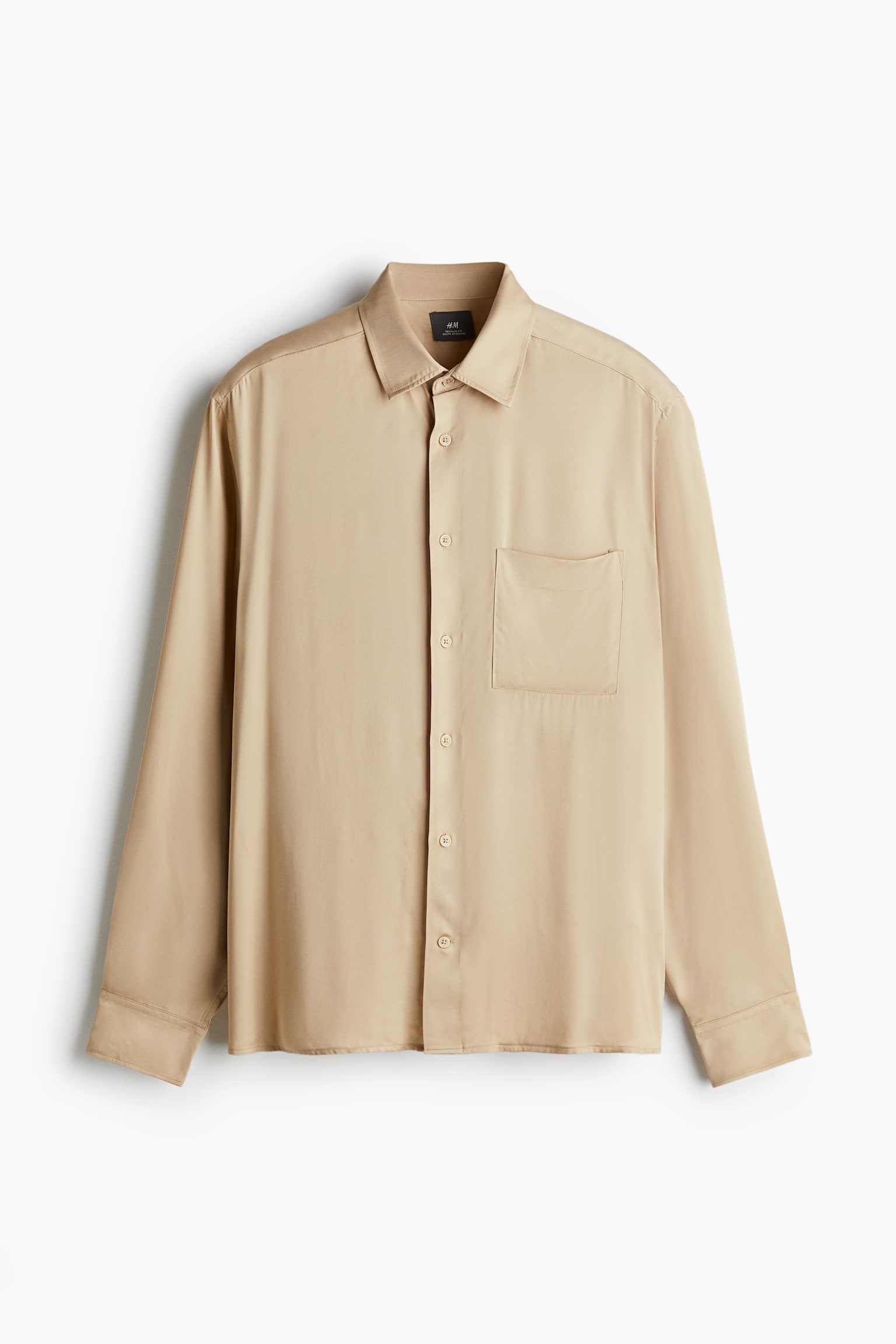 Regular Fit Satin shirt - Beige/Black/Cream - 2