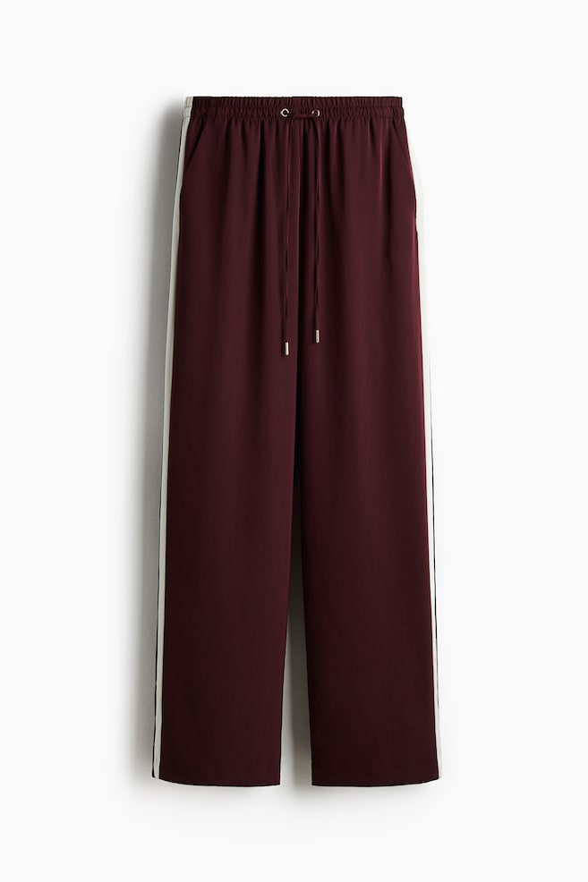 Side-striped track pants - Burgundy/Colour block/Navy blue/Colour block - 1