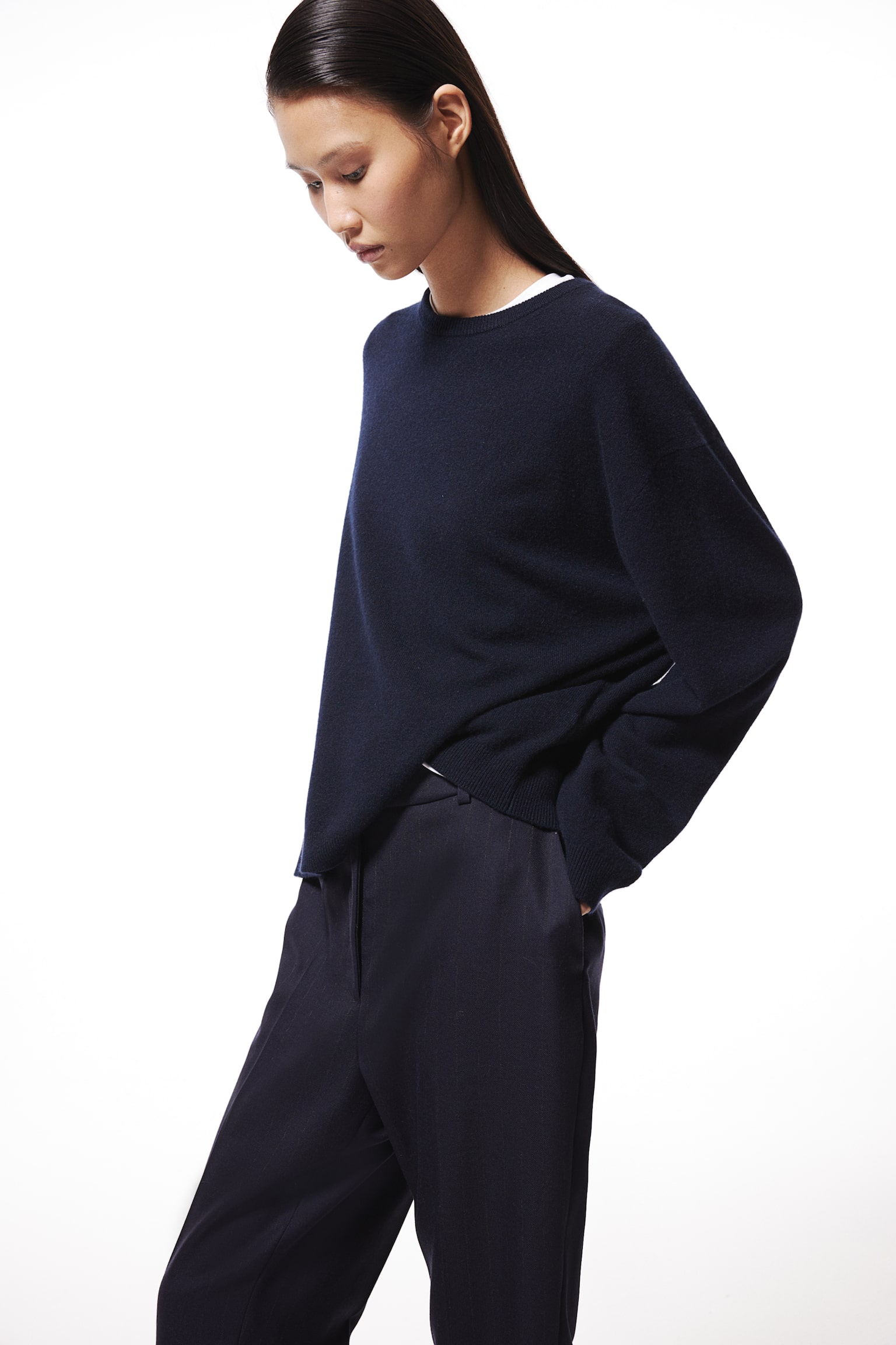 Fine-knit cashmere jumper - Navy blue/Black/Grey  marl/Cream/Red/Greige - 7