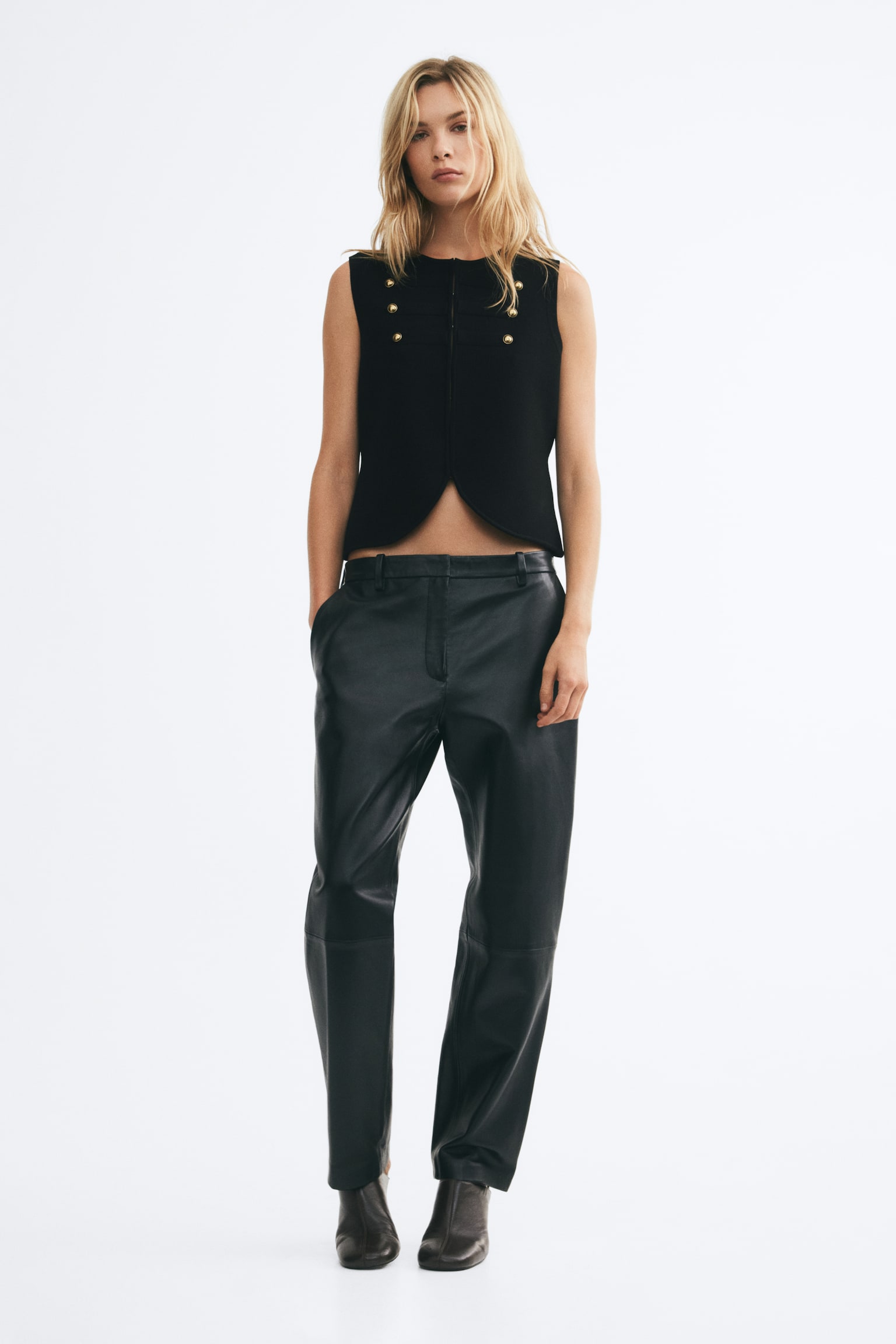 Женский жилет H&M Button-Detail Vest, цвет: Чёрный — фото 3