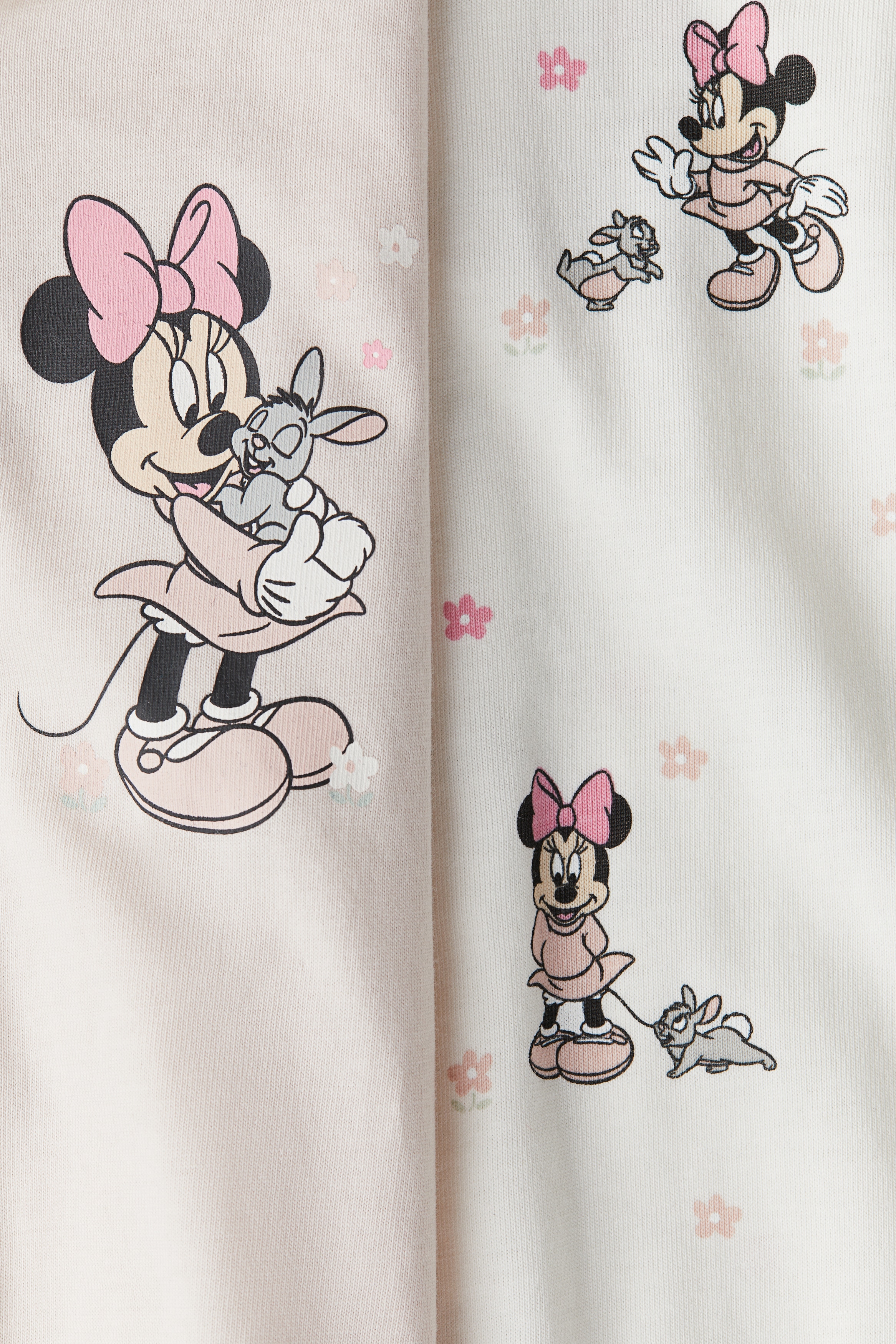 カバーオールパジャマ 2着セット - パウダーピンク／ミニー