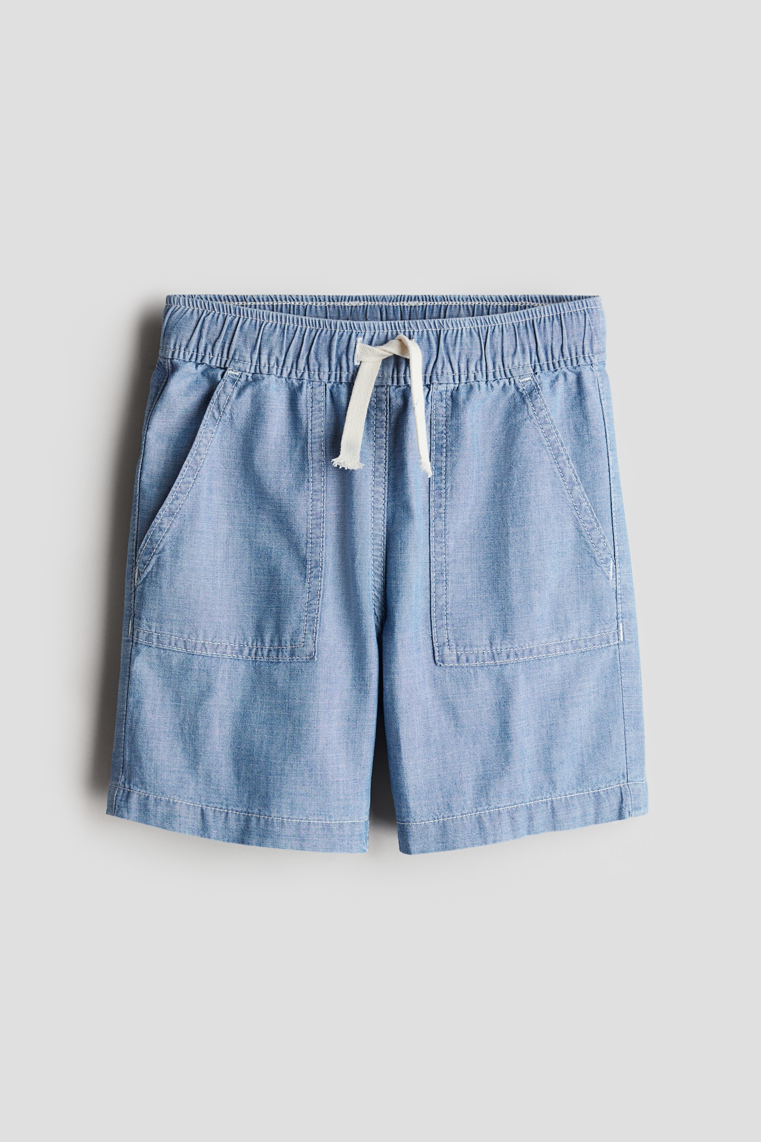 Cotton denim shorts - Light blue - 1