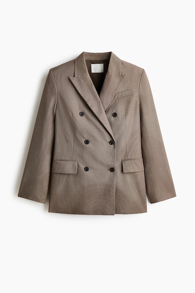 Zweireihiger Blazer - Graubraun - 1