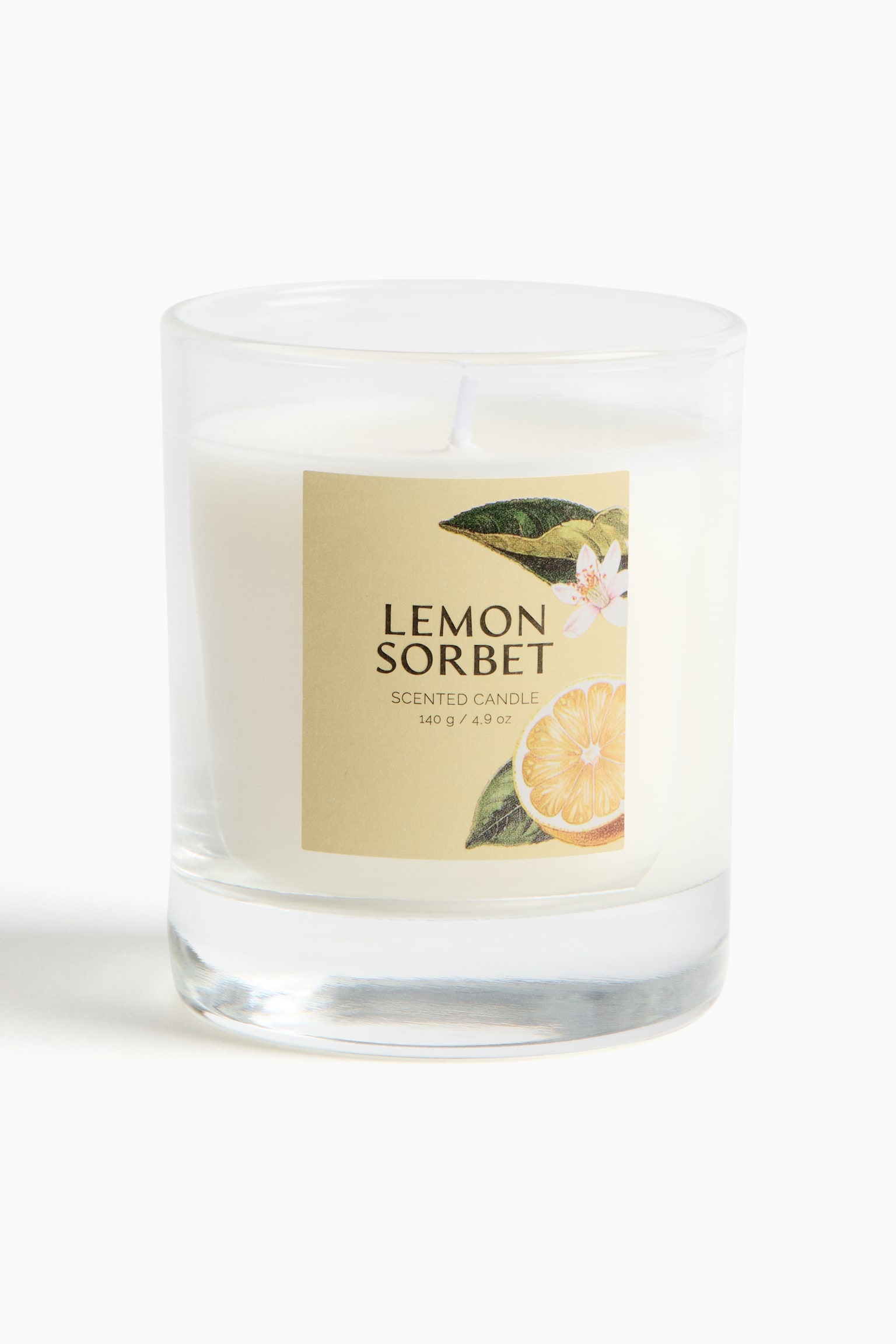 Scented candle in glass holder - Lemon Sorbet/Grapefruit Granita/Mandarin Gelato/Almond Macaron/Sugared Rhubarb - 2