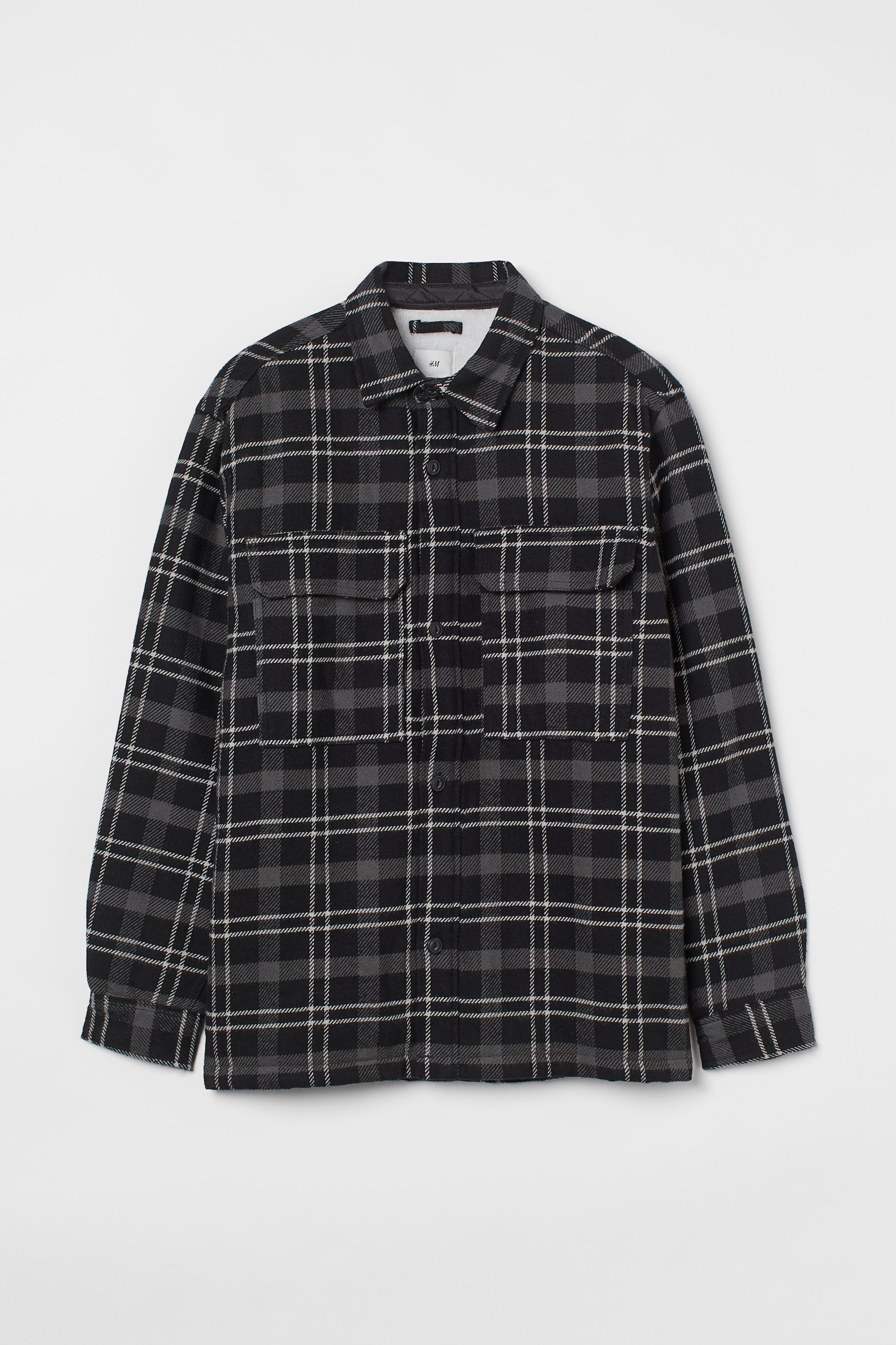 Faux Shearling-lined Cotton Twill Overshirt