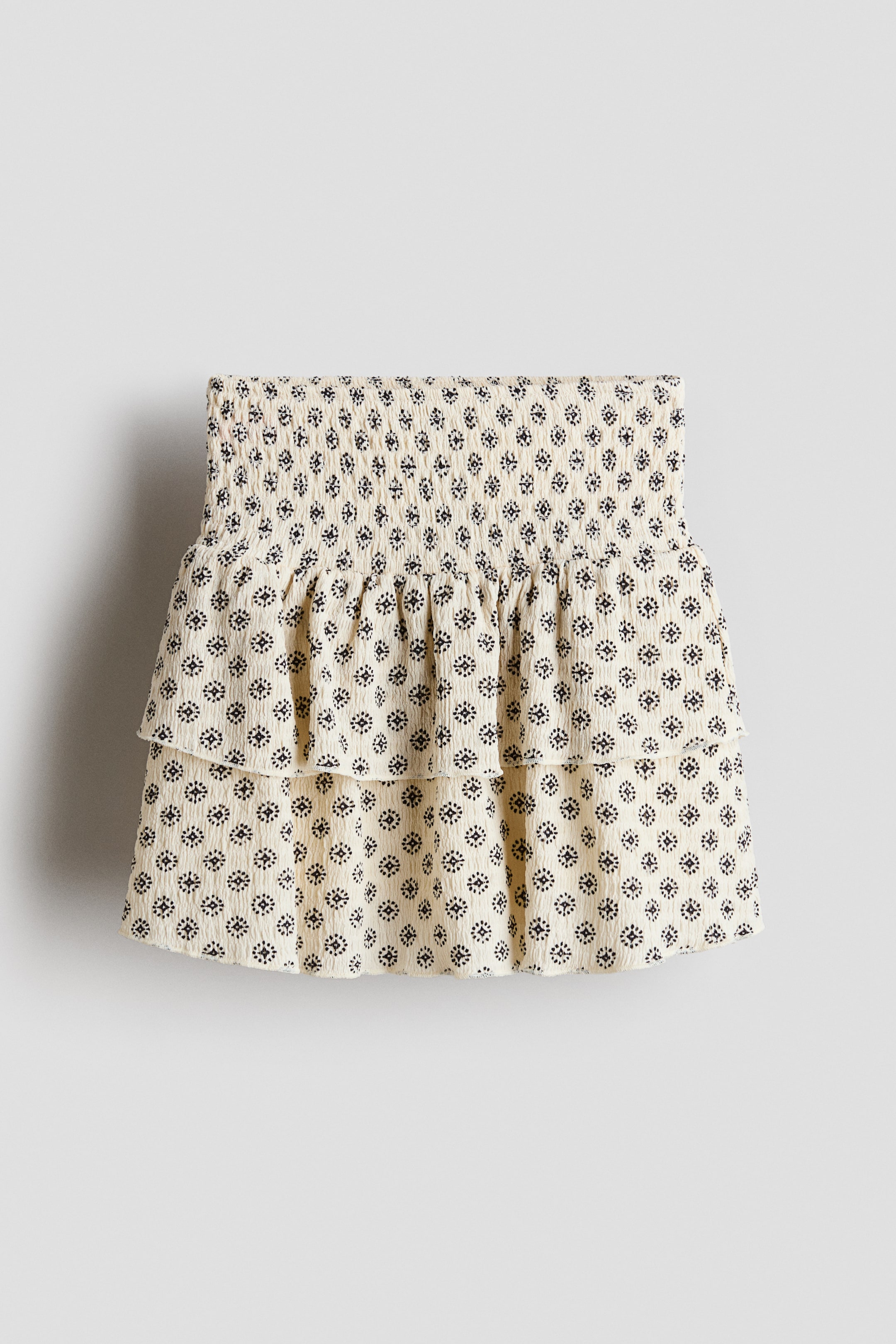 Переглянути збільшене зображення: Візерунчаста спідниця з оборками - Світло-бежевий/візерунок - Kids | H&M UA 1