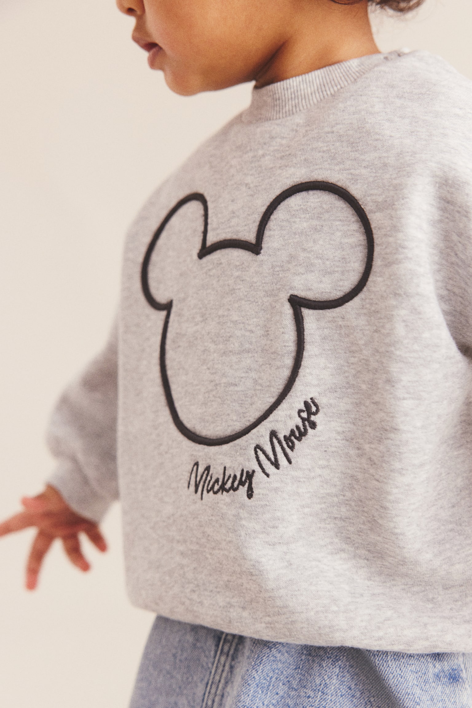 Crew-neck sweatshirt - Light grey marl/Mickey Mouse/White/Mickey Mouse/Beige/Snoopy/White/Miffy - 3