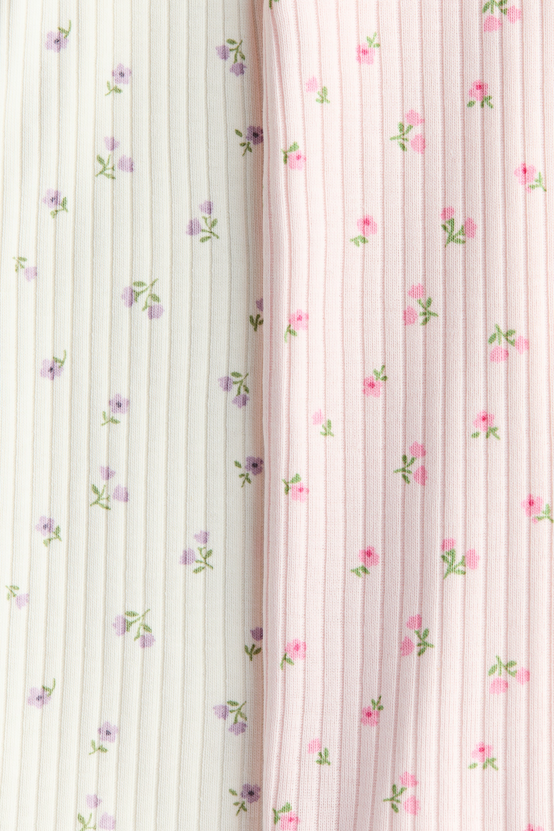 2-Pack Ruffle-Trimmed Cotton Pajama Jumpsuits
