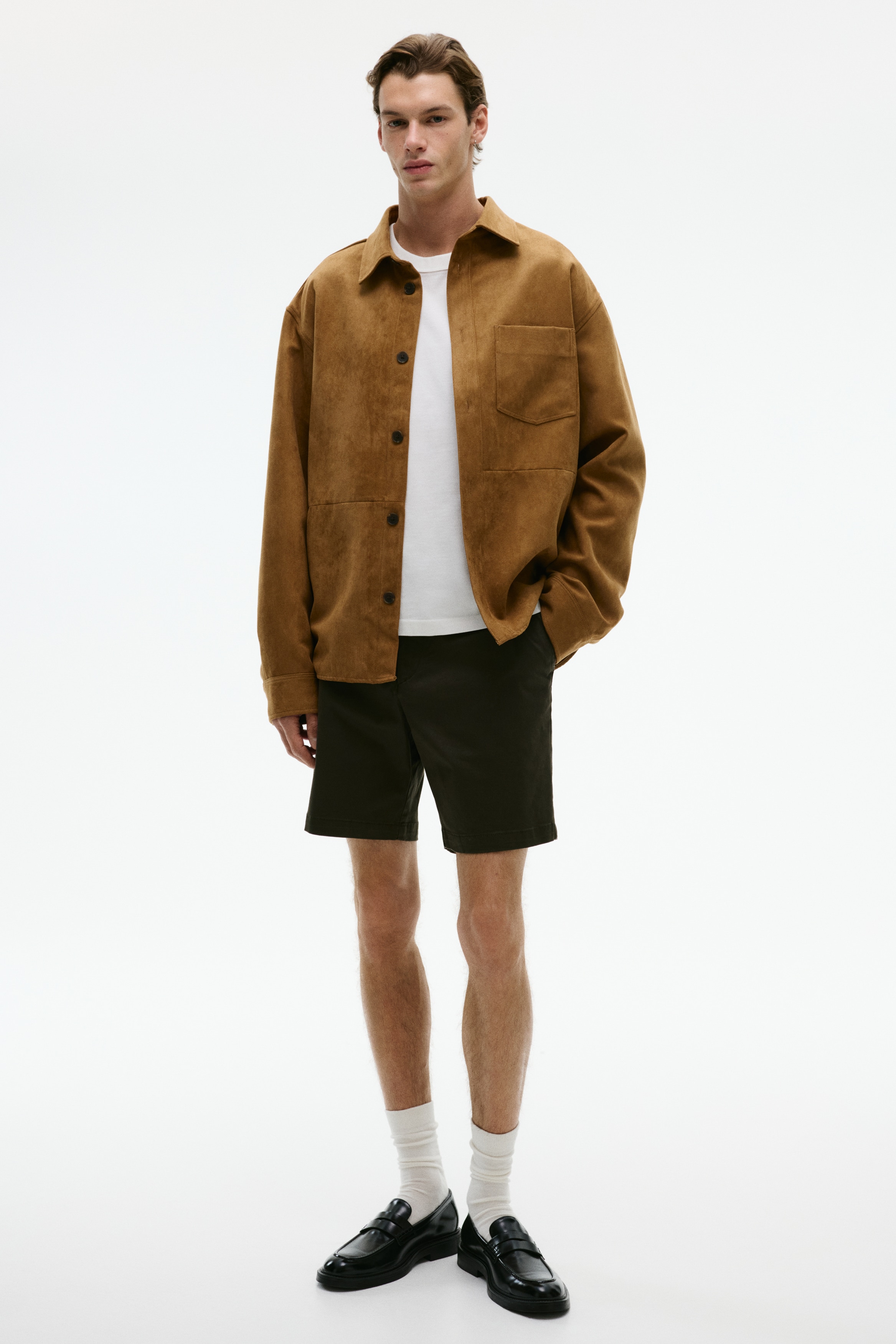 H & M - Regular Fit Chino shorts - グリーン
