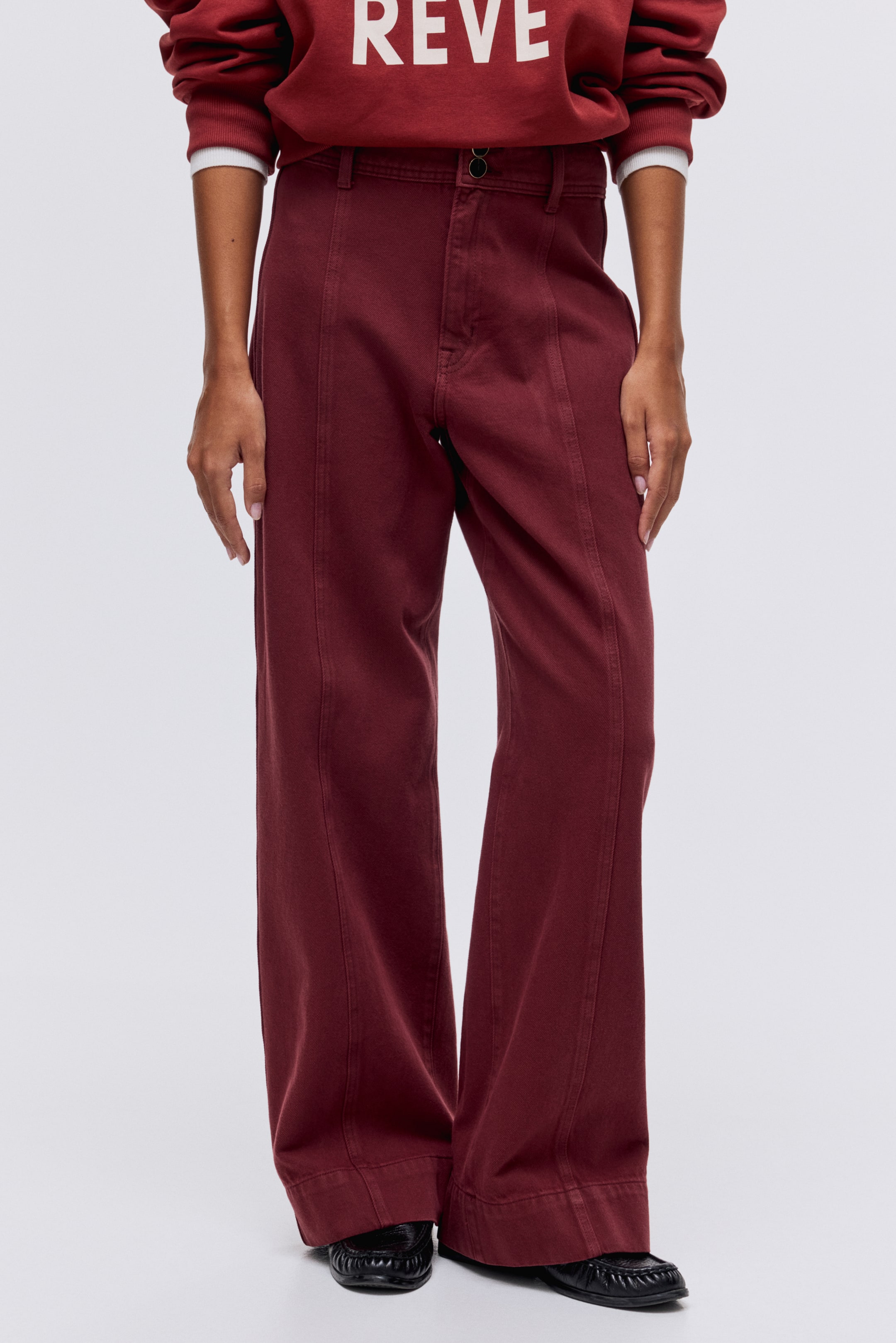 View larger image: Wide High Jeans - Brick red - Ladies | H&M 2