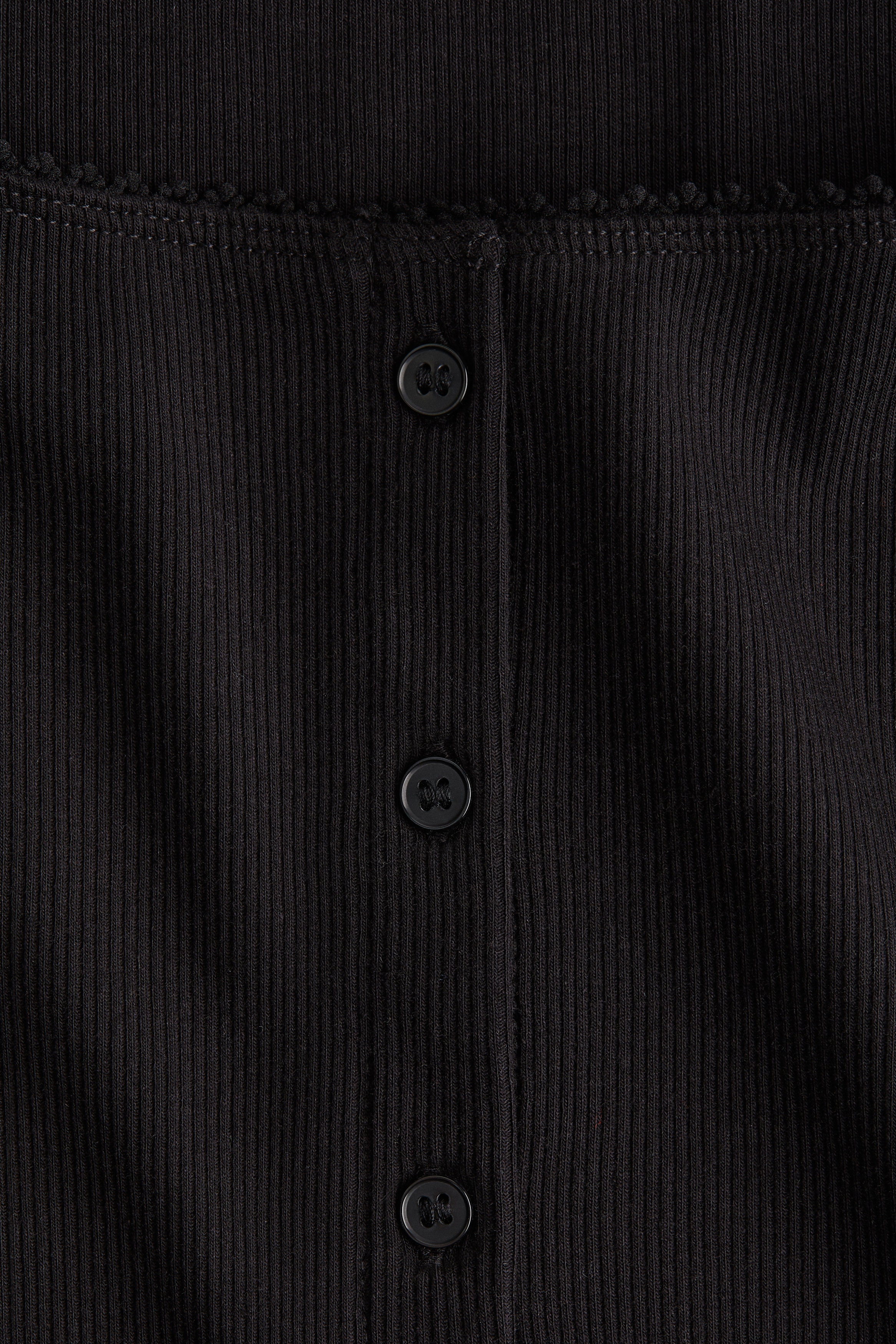 Ribbed button-front top