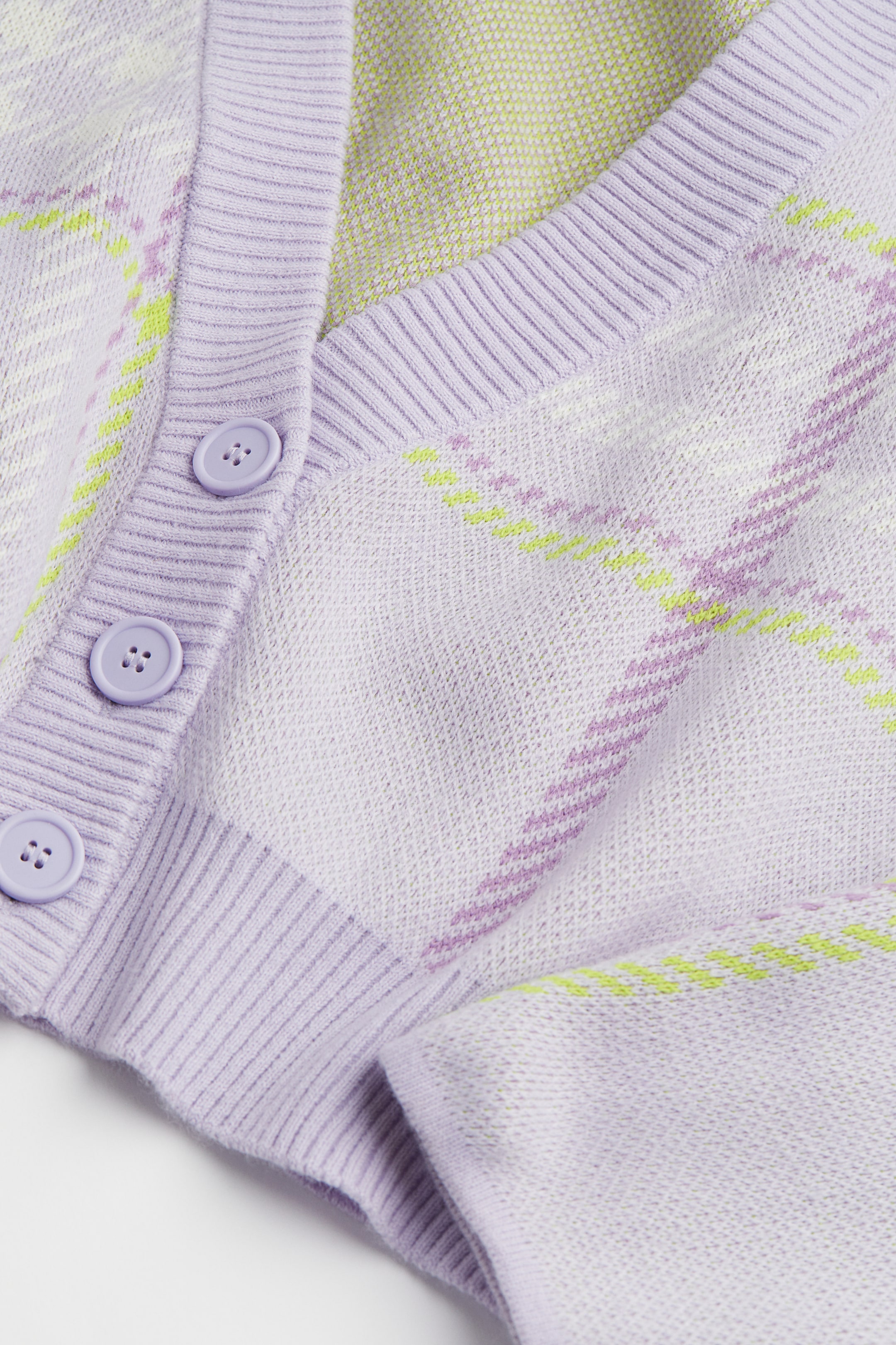 Größeres Bild ansehen: Cardigan in Jacquardstrick - Lila/Kariert - Ladies | H&M DE 2