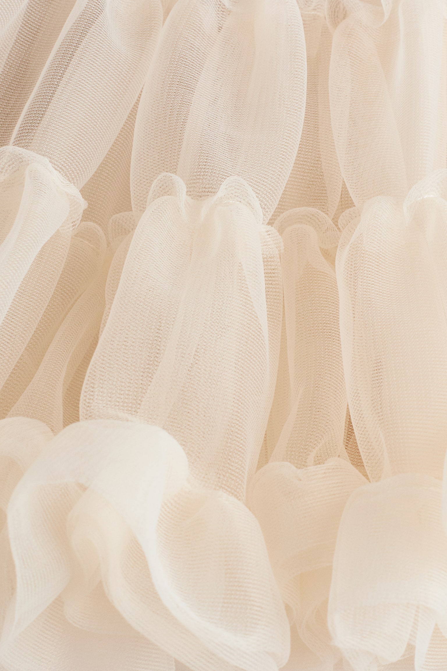 Tiered tulle skirt - Light beige/Pink - 4