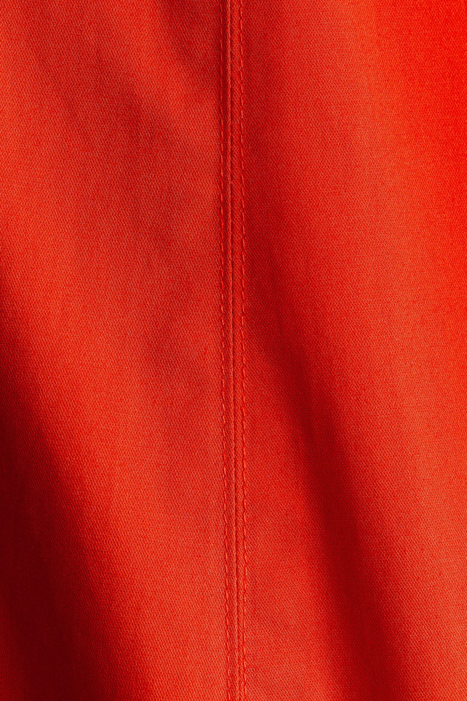 Cotton poplin dress - Bright red/Dark brown - 3